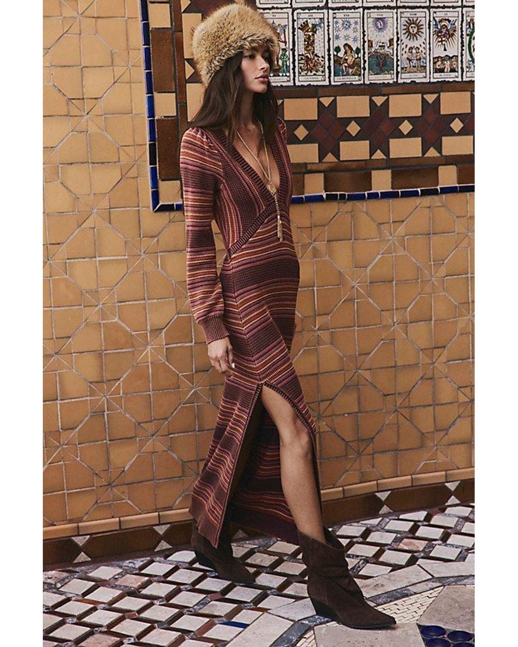 Free People Blue Hollis Striped Maxi Dress