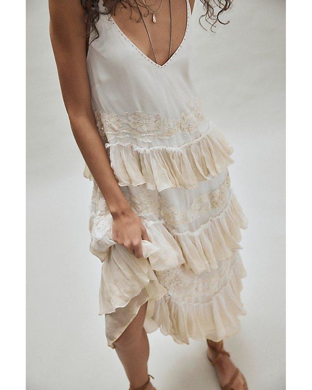 Nigel Preston Tiered Midi Dress | Lyst