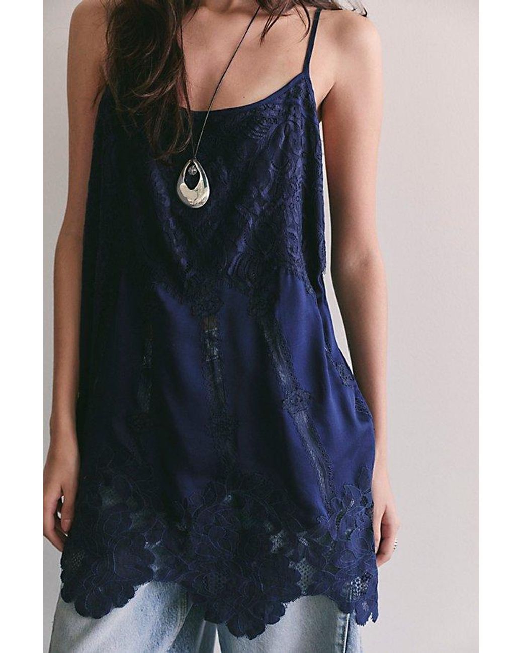 Intimately By Free People Blue Sweet Heirloom Mini Slip Dress By