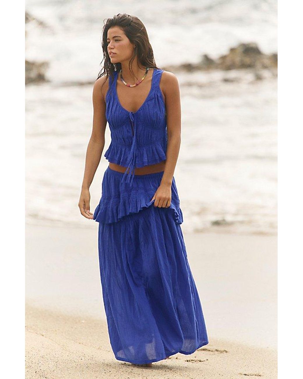 free-est Blue Bare Bliss Skirt Set By