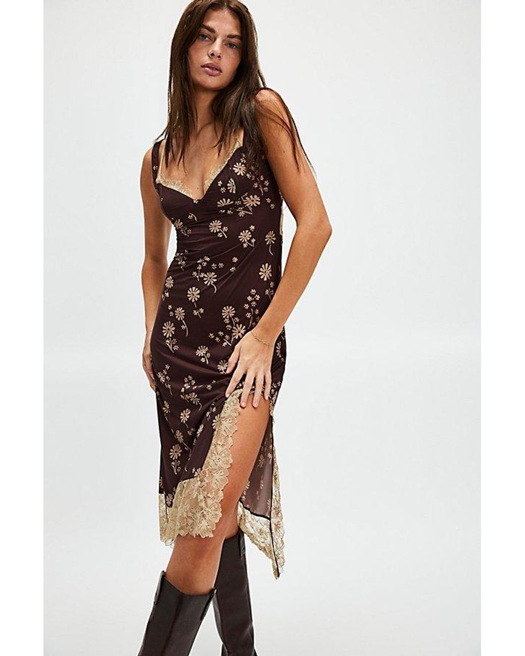 Free People Party Crasher Midi Slip | Lyst