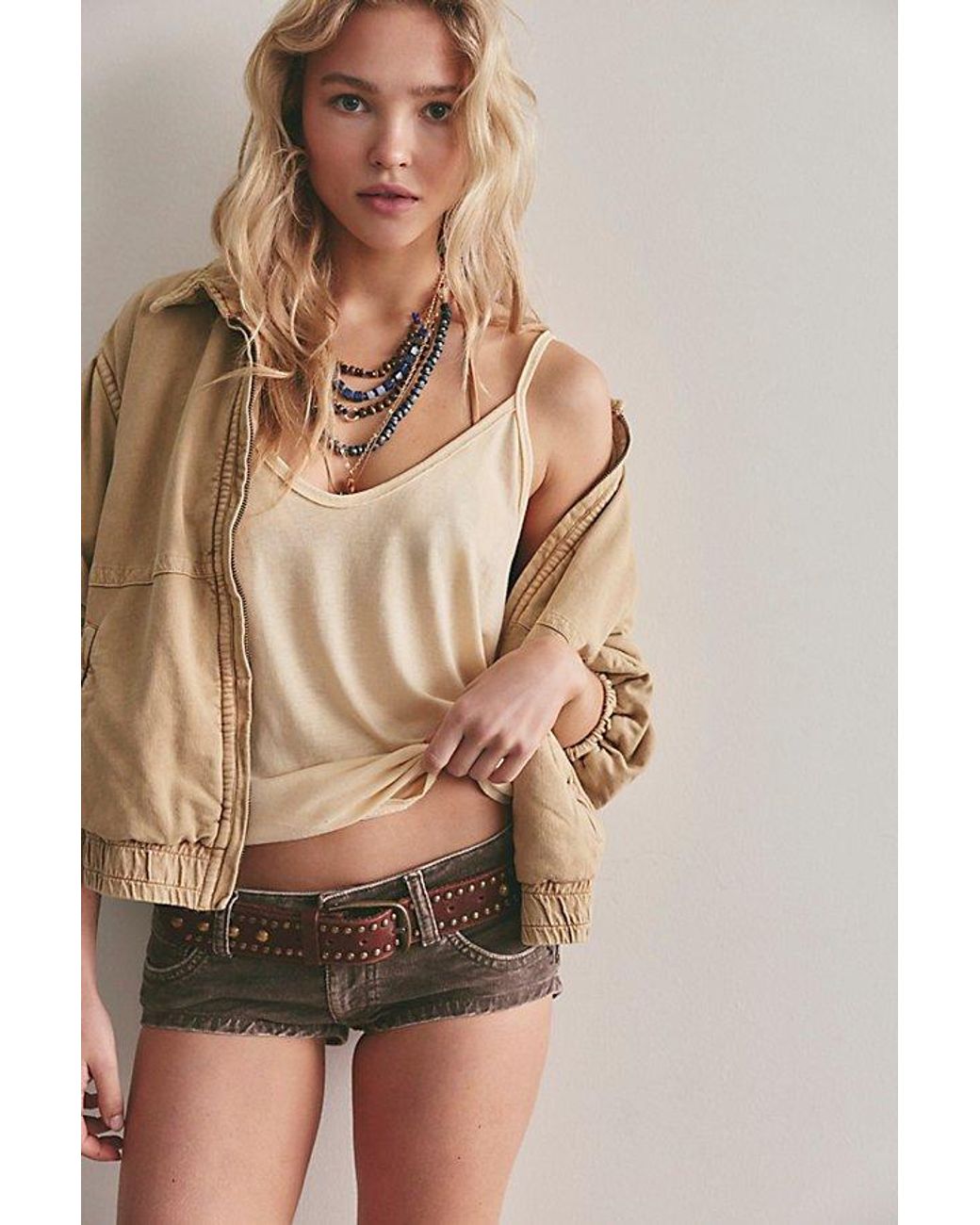 Free People Brown Midas Cord Micro Shorts