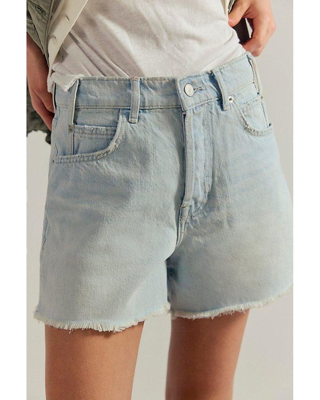 Free People Green Tippi Denim Shorts