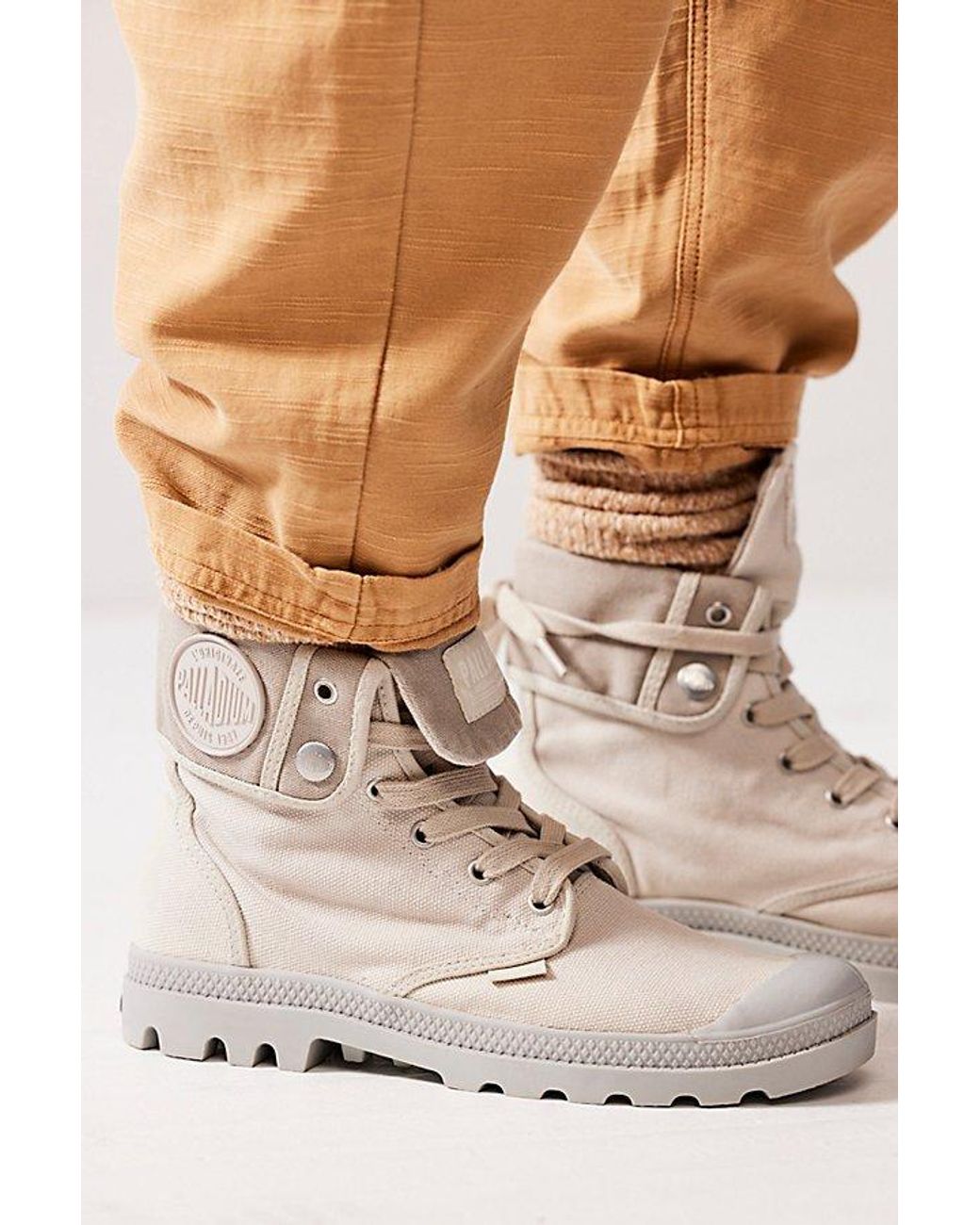 Free People Palladium Baggy Boots in Natural | Lyst