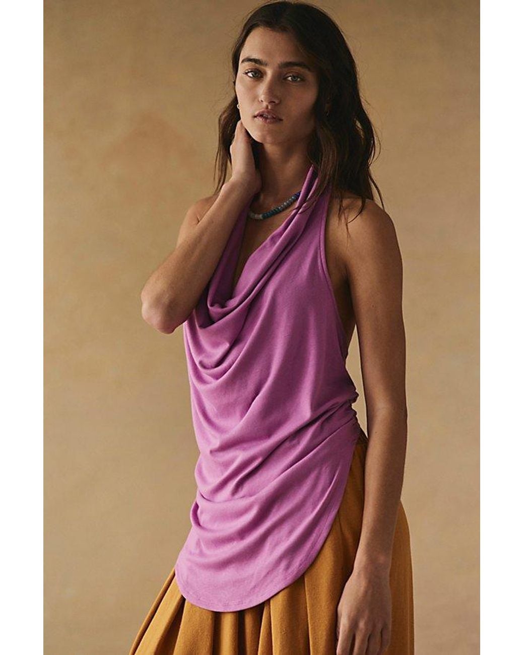 free-est Purple Good Feels Halter Tunic By