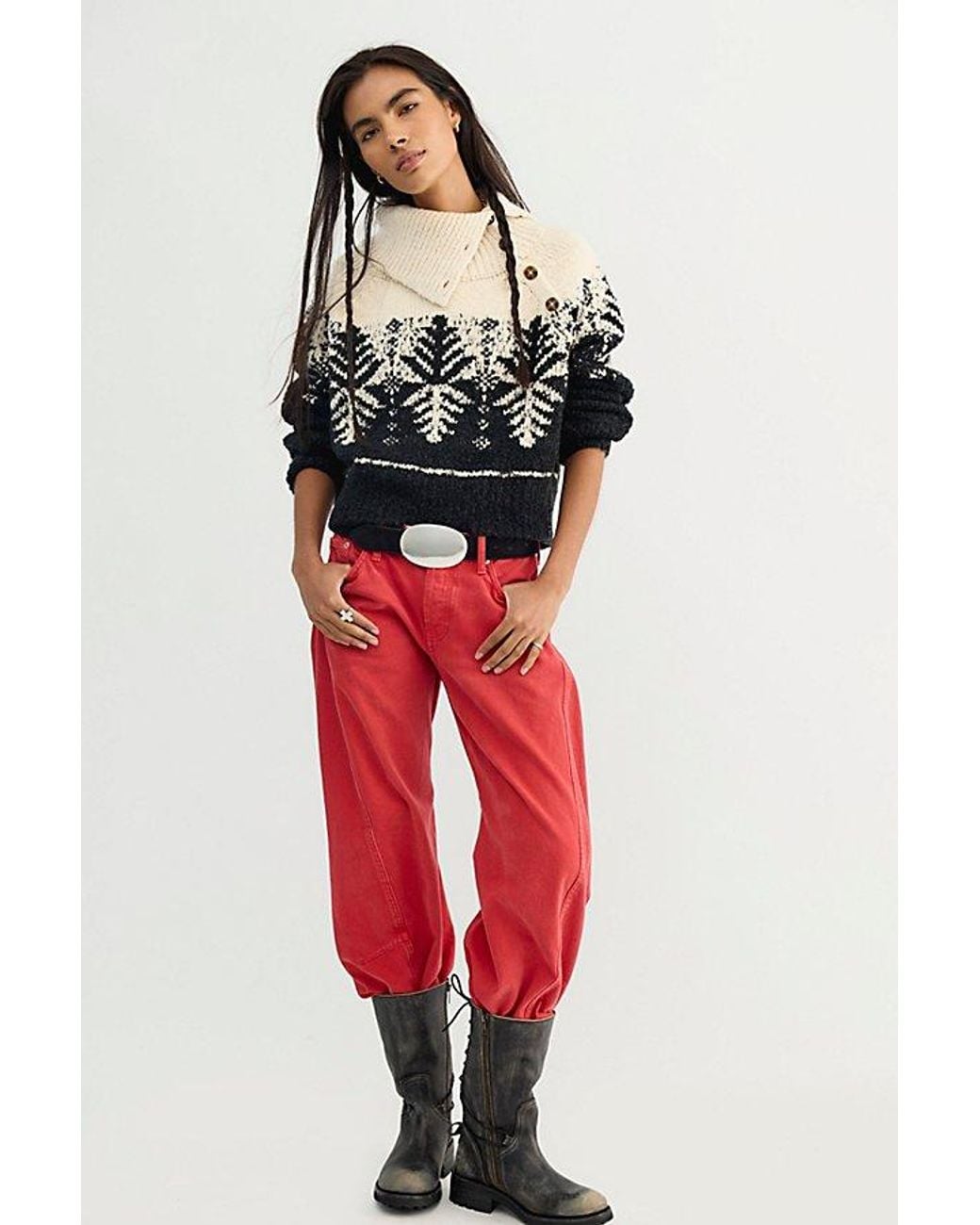 Free People Blue Merry Pullover