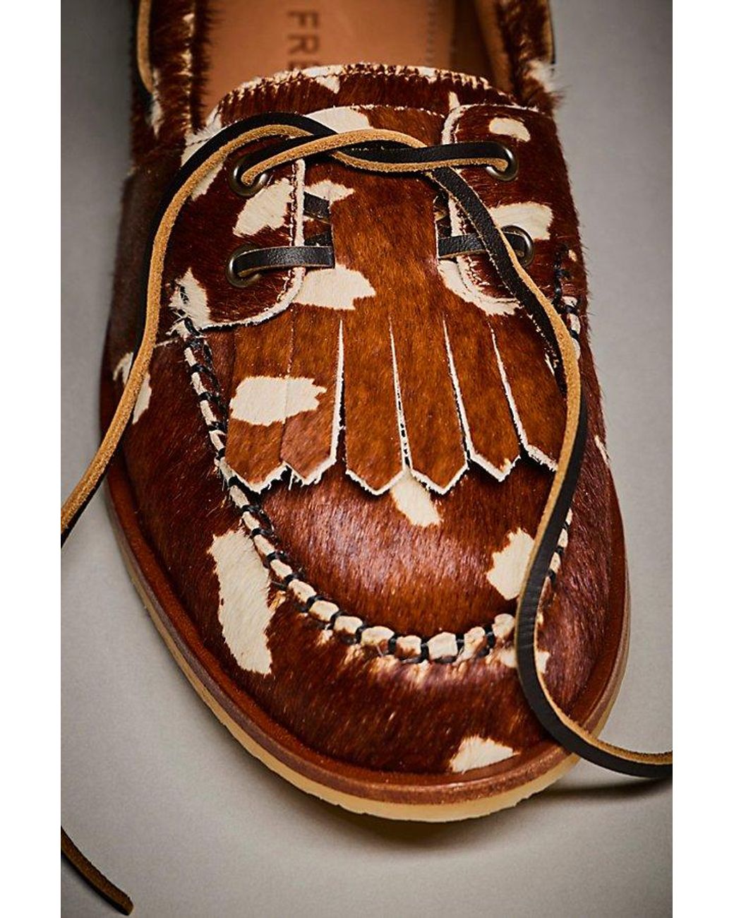 Free People Brown Benny Wild Boat Shoes Shoe
