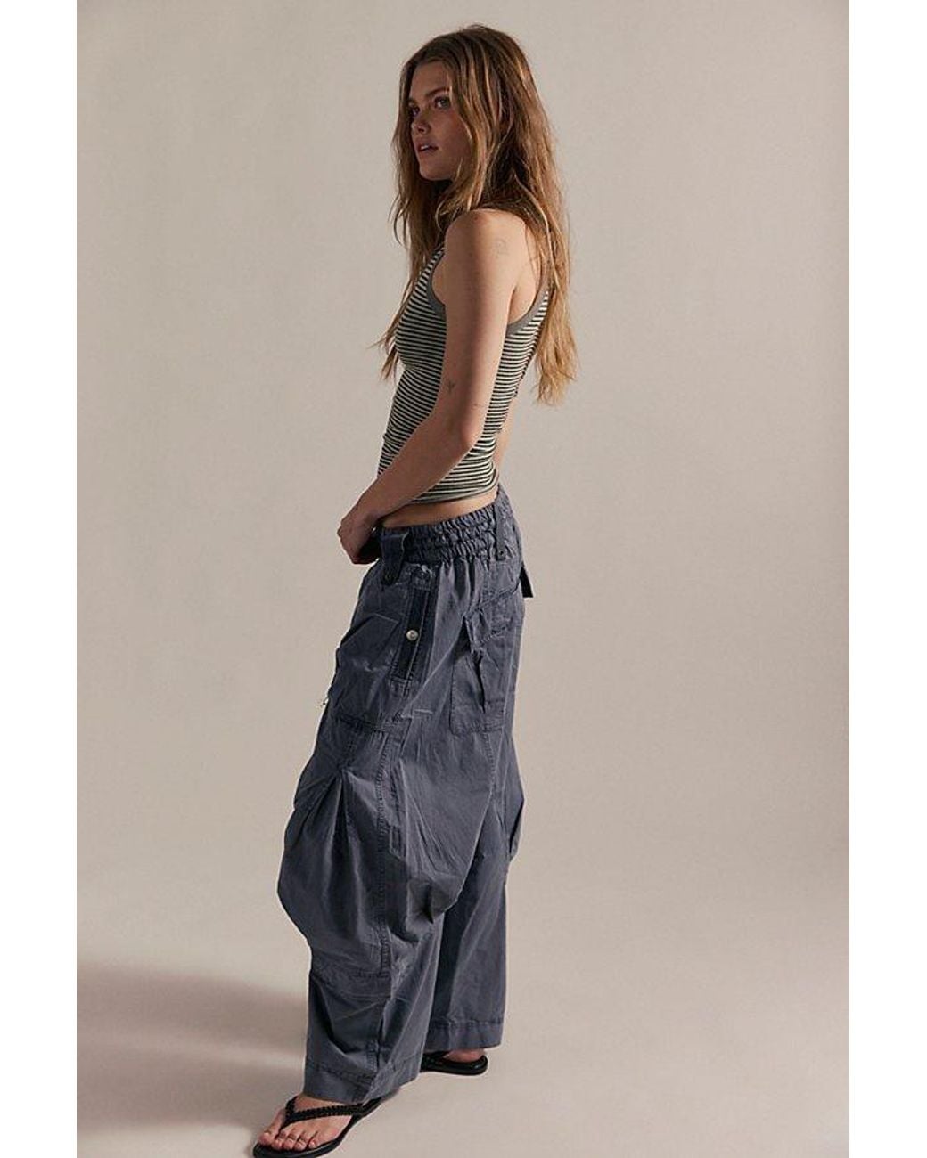 Free People Black Onset Pull-On Cargo Pants