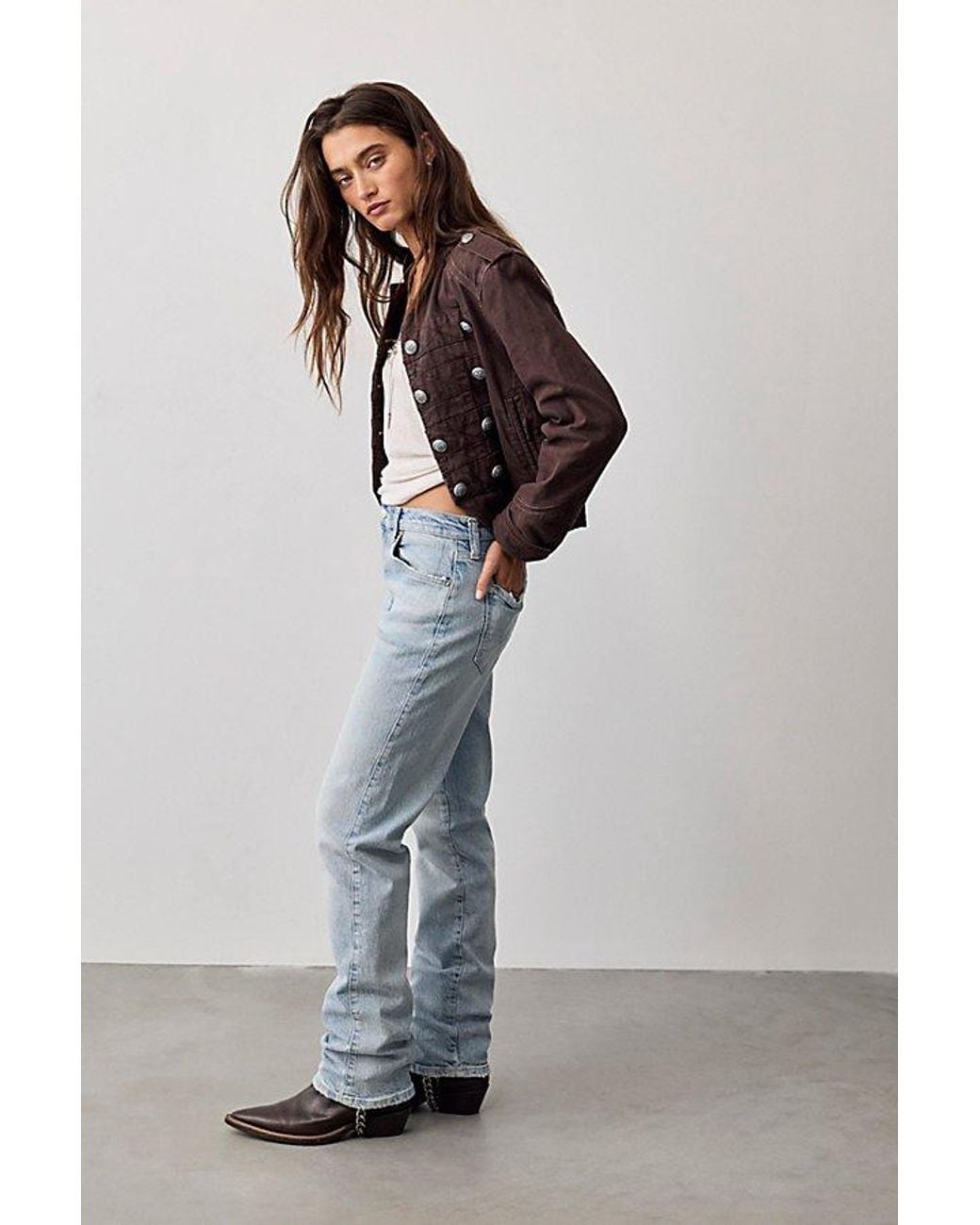 Free People Blue Edie 90S High-Rise Tapered Jeans