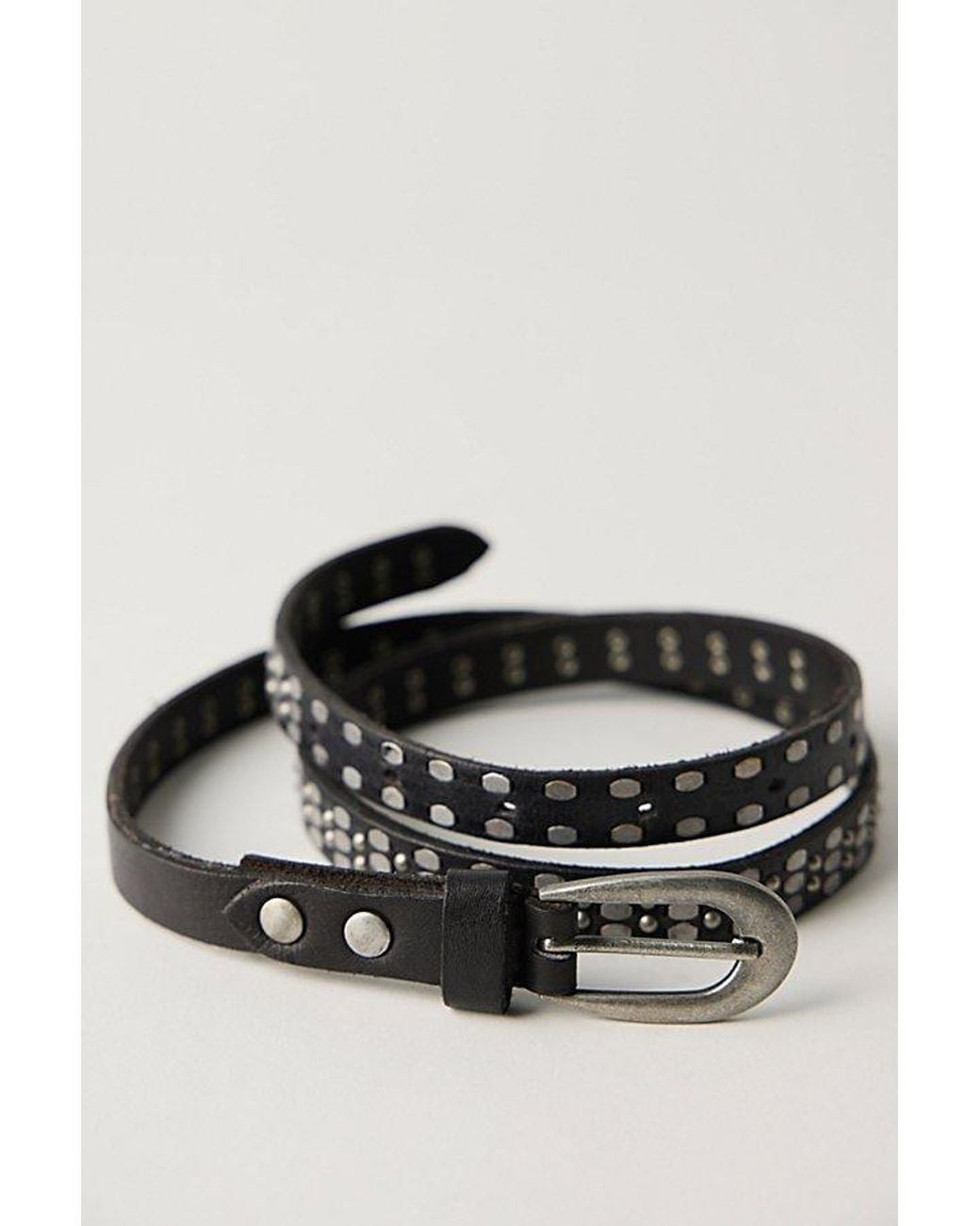 Free People Black Brie Slim Stud Belt