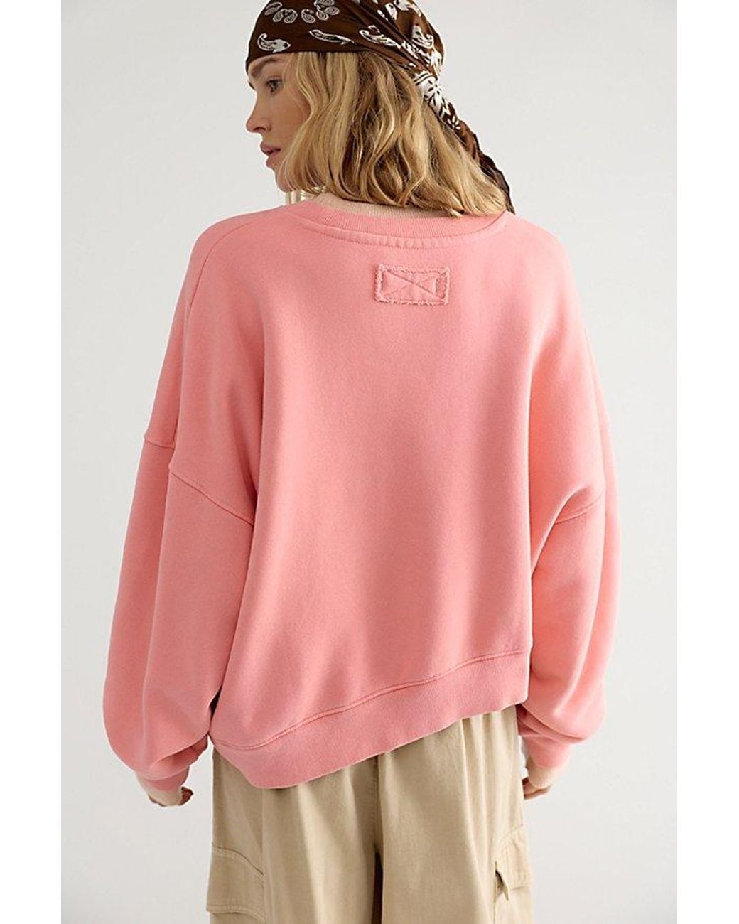Free People Pink Jj Asymmetric Sweatshirt