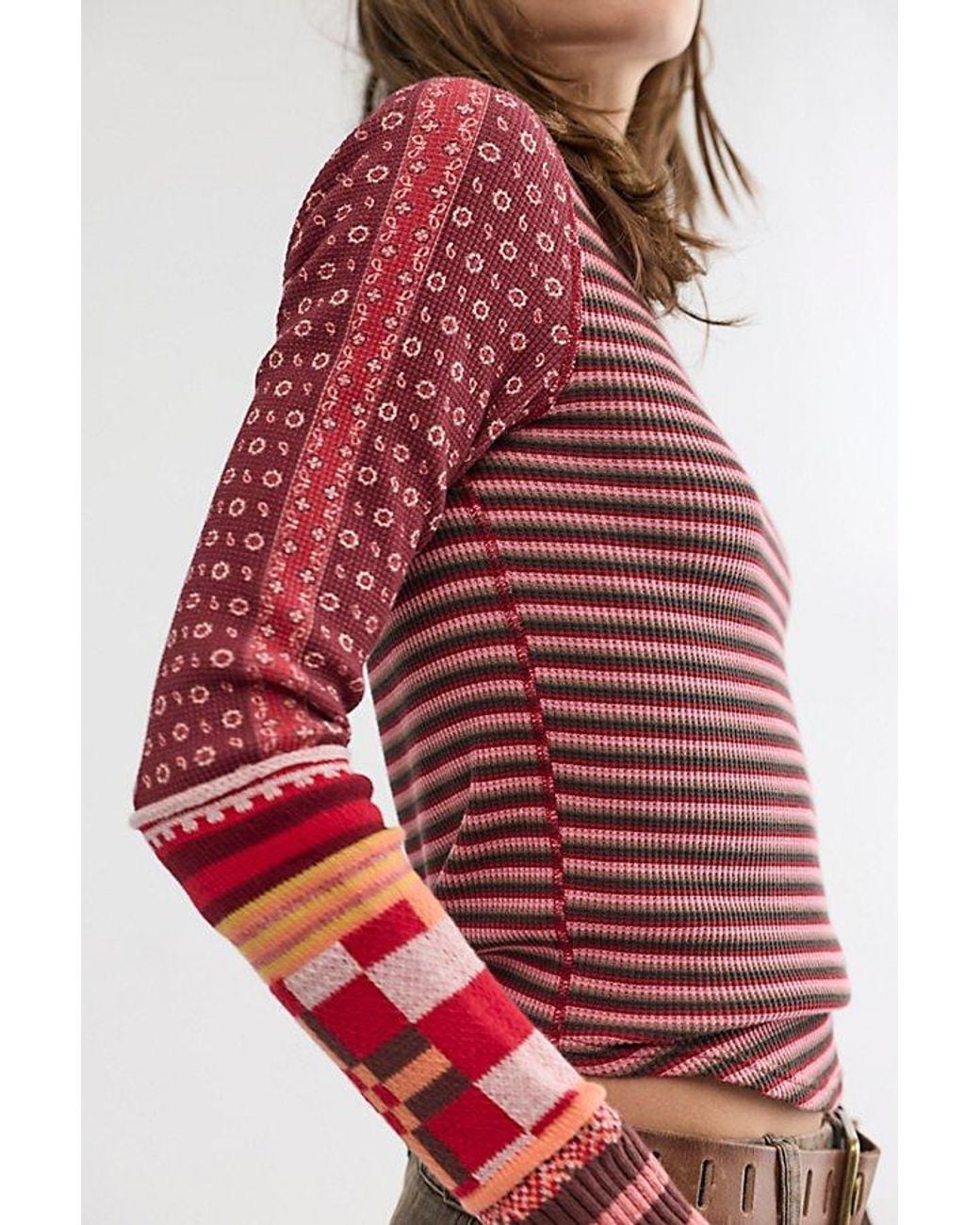 Free People Multicolor Macey Swit Cuff Top