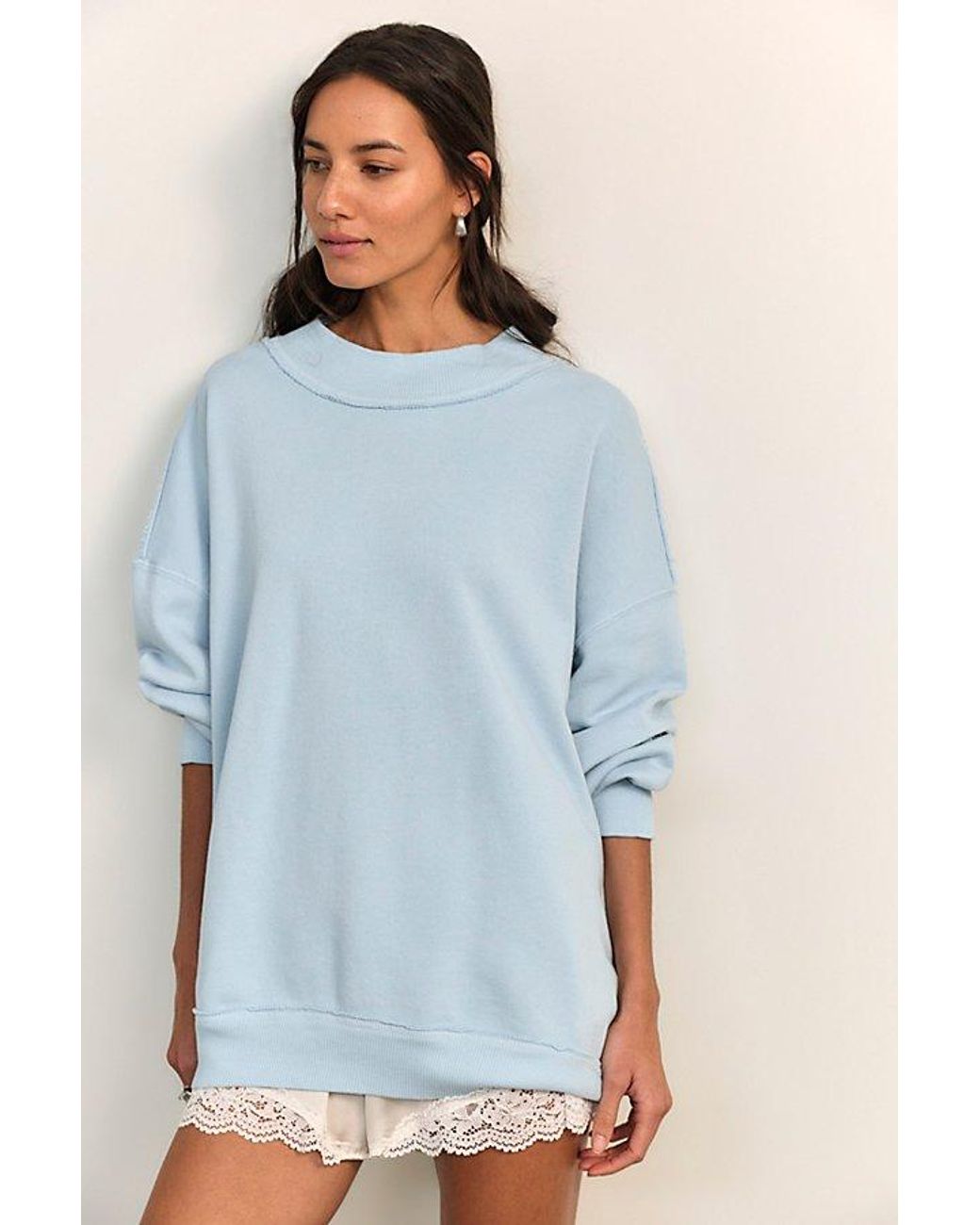 Free People Blue Palm Springs Pullover