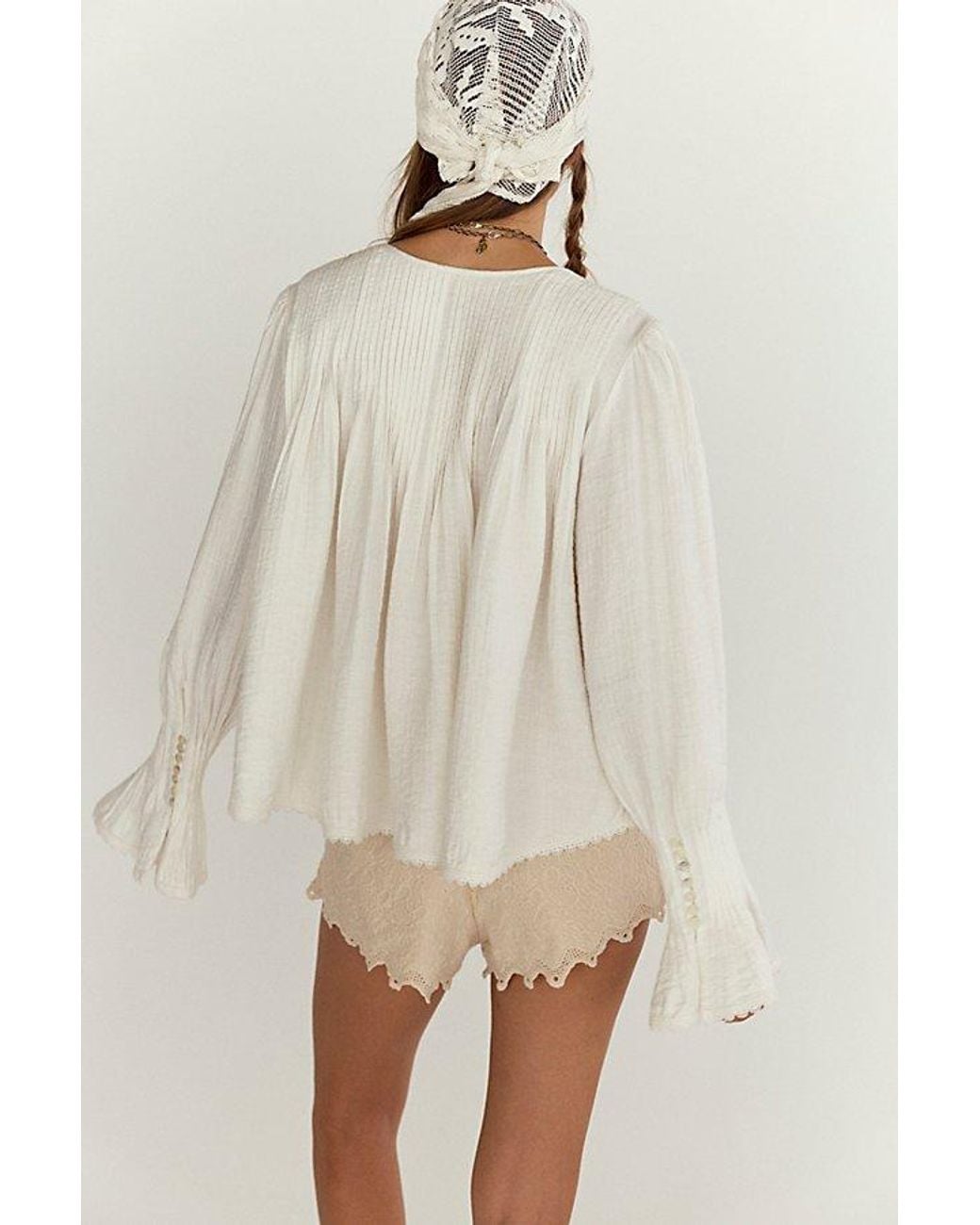 Free People Natural Thousand Pintucks Blouse