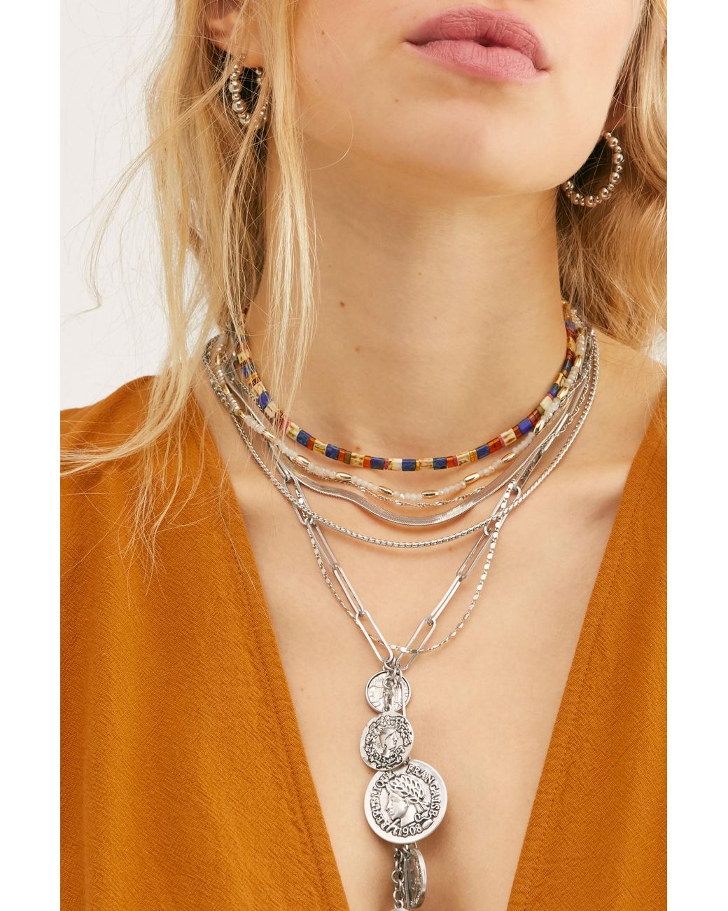 Free People Kiss The Sky Choker In Turquoise Natural Lyst Free People Kiss The Sky Choker In