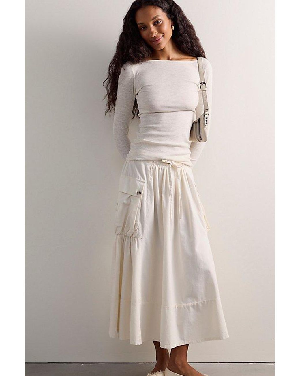 Intimately By Free People Gray Keeping It Light Ribbed Boat Neck Top By