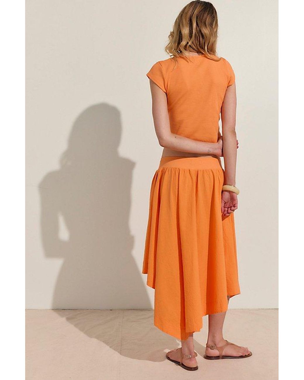 free-est Orange Annette Tee Skirt Set By