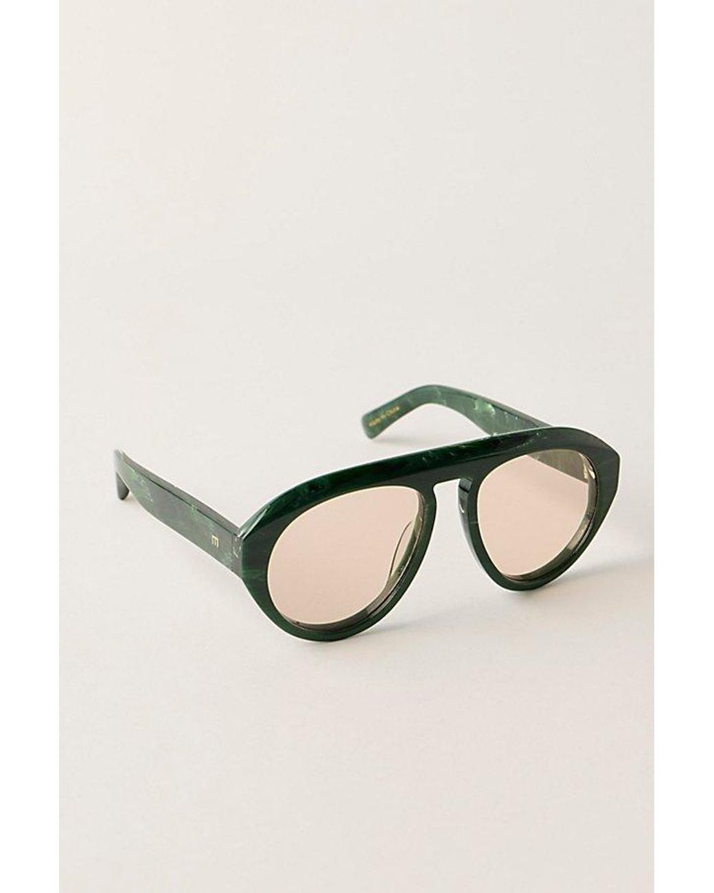 Elisa Johnson Green Val Aviator Sunglasses