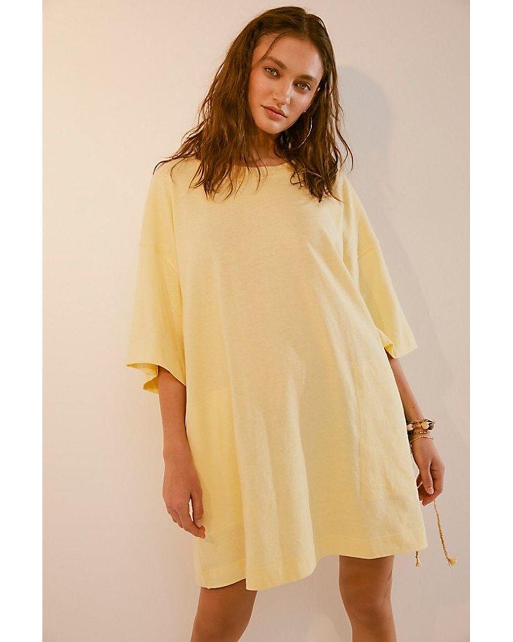 free-est Yellow Essential Extreme Tee Mini Dress By