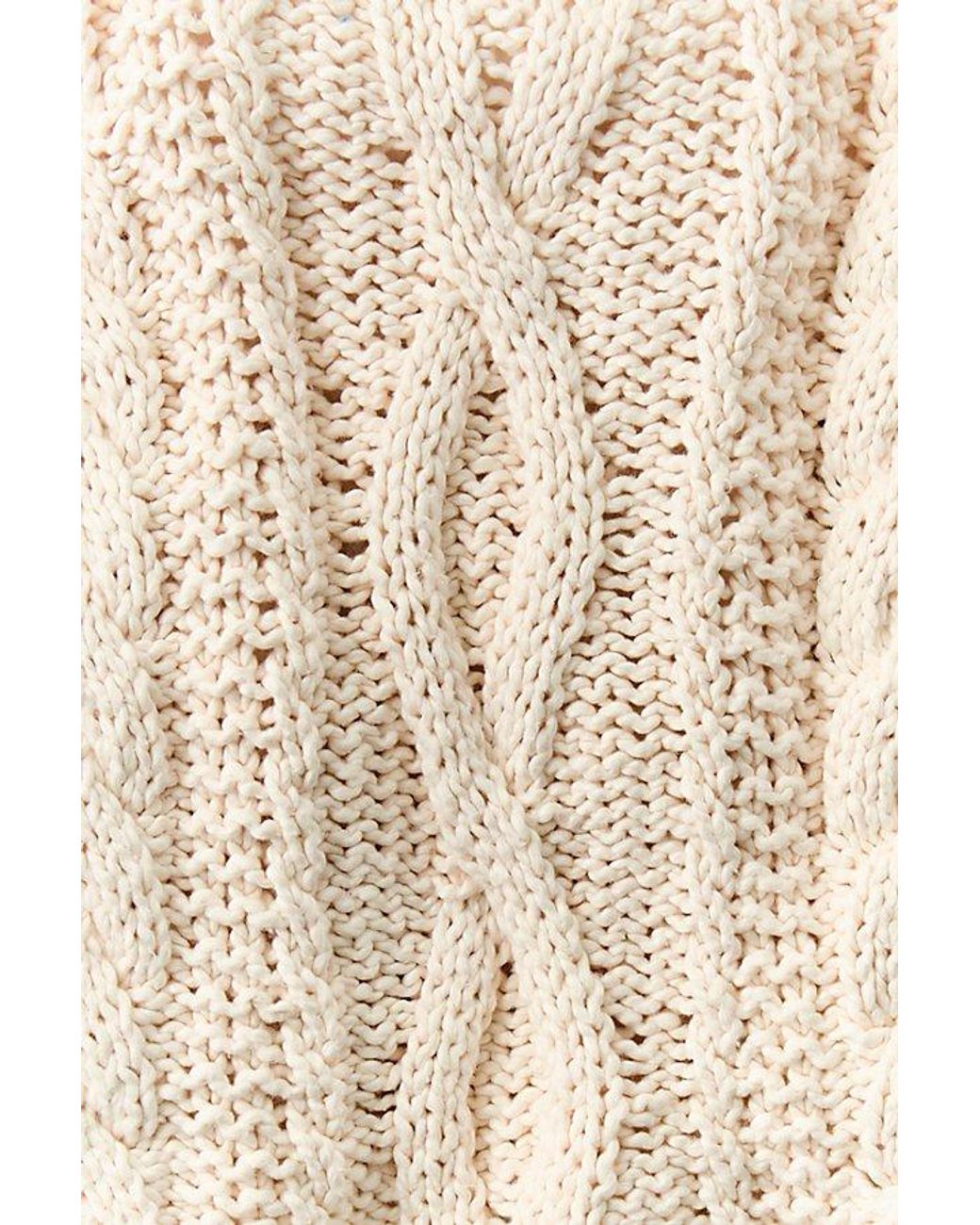 Free People Natural Lola Cable Knit Pullover