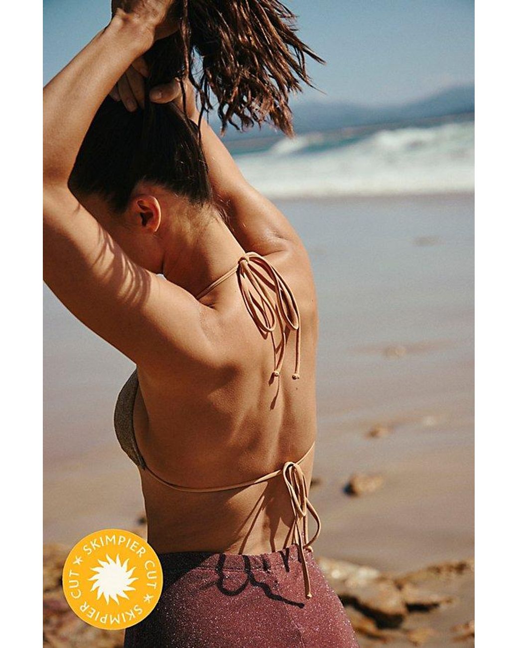 free-est Blue Michelle Lurex Bikini Top