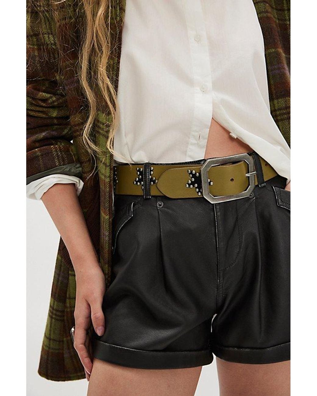 Free People Brown Starcrossed Studded Belt