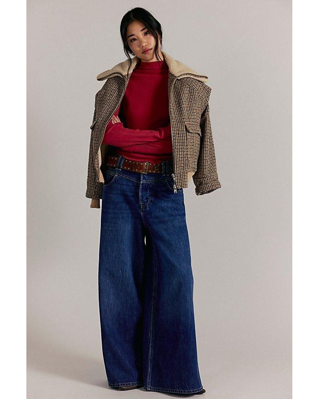 Free People Red Aria Turtleneck Top