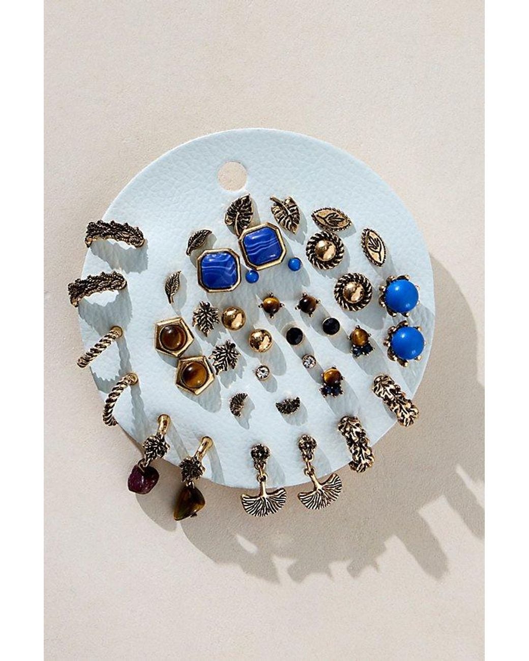 Free People Blue Teeny Tiny Mega Stud Earring Set