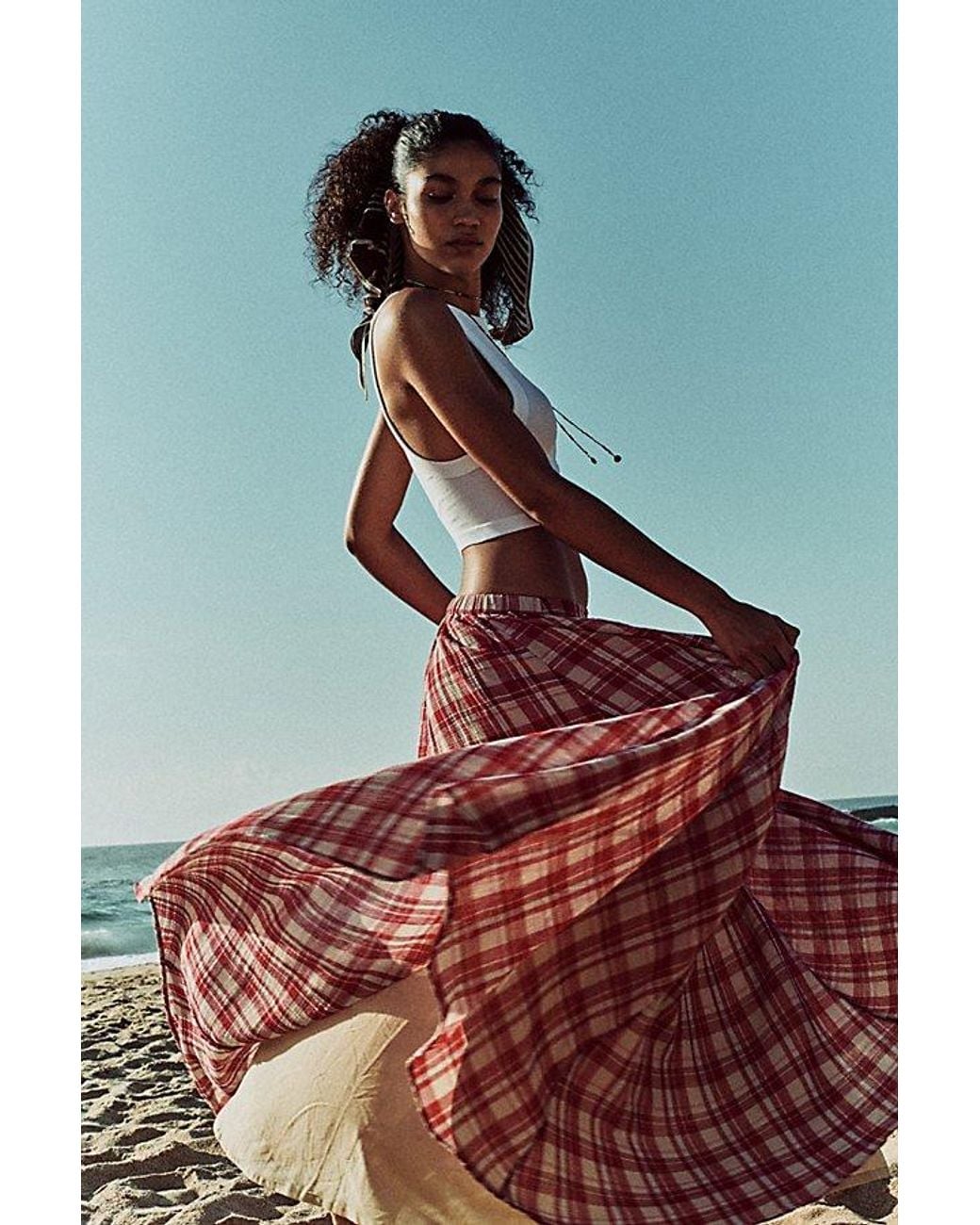 Free People Multicolor Ives Mid-Rise Pull-On Maxi Skirt