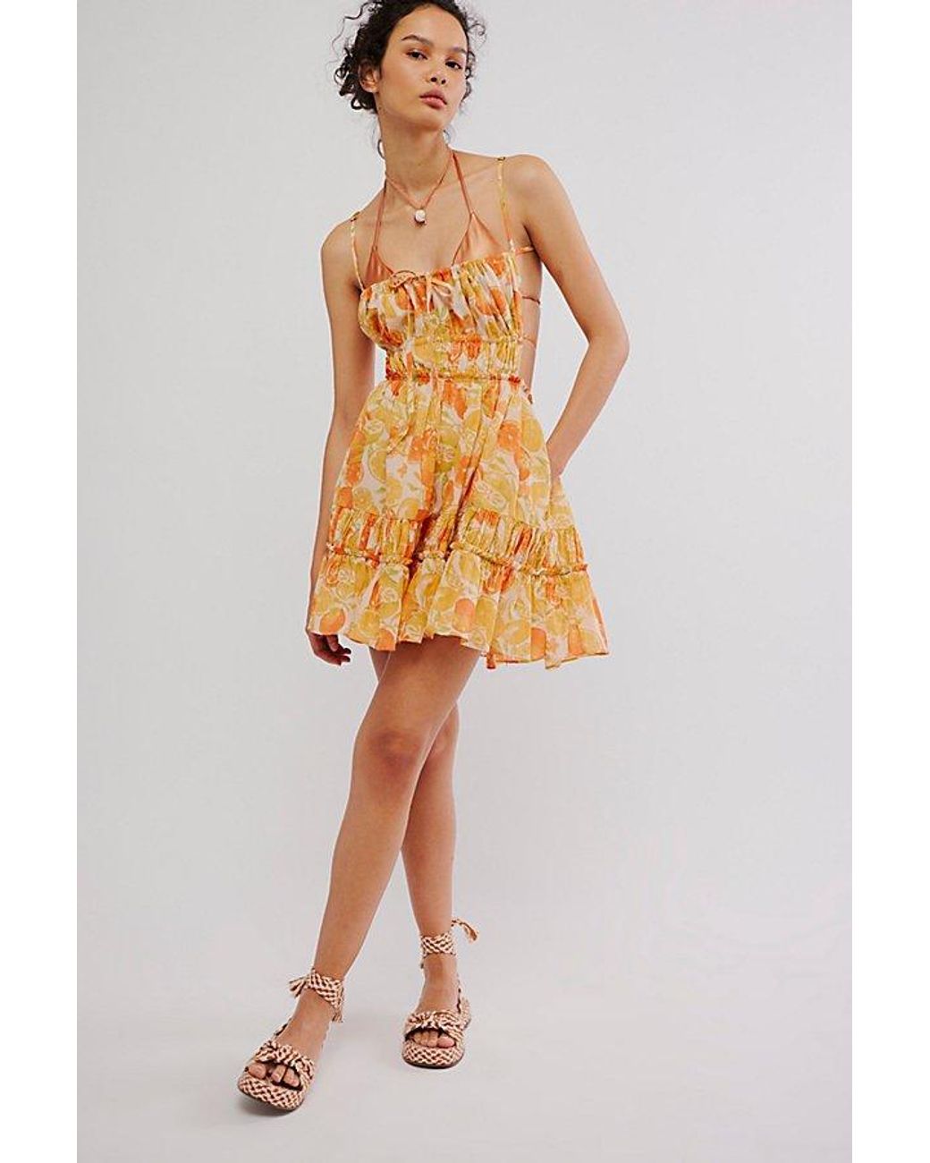 strapless open back dress Cooper St Orange Dress 8