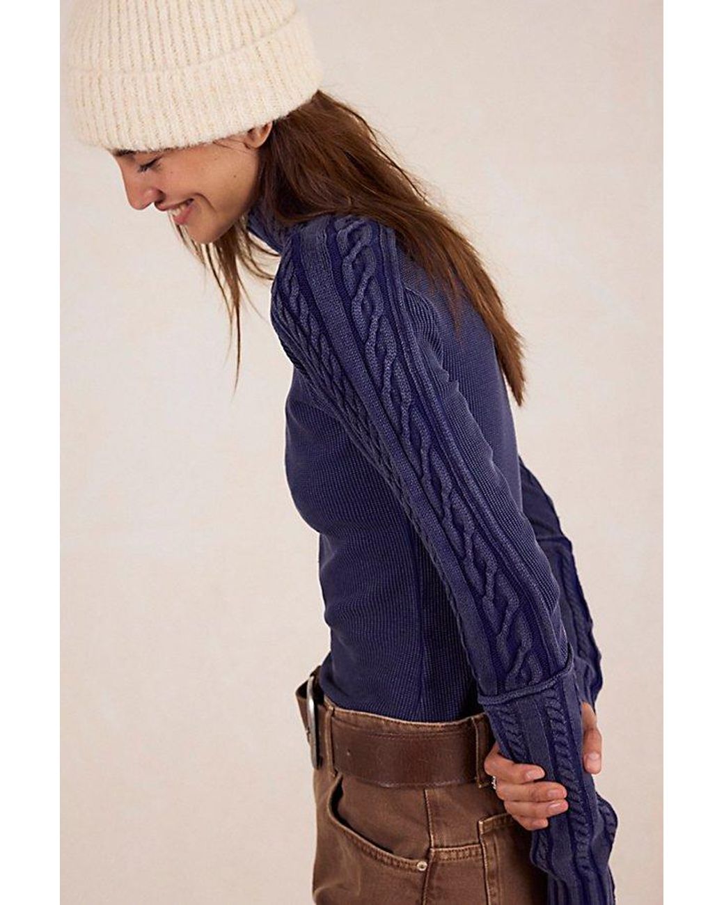 Free People Blue Breezy Swit Top