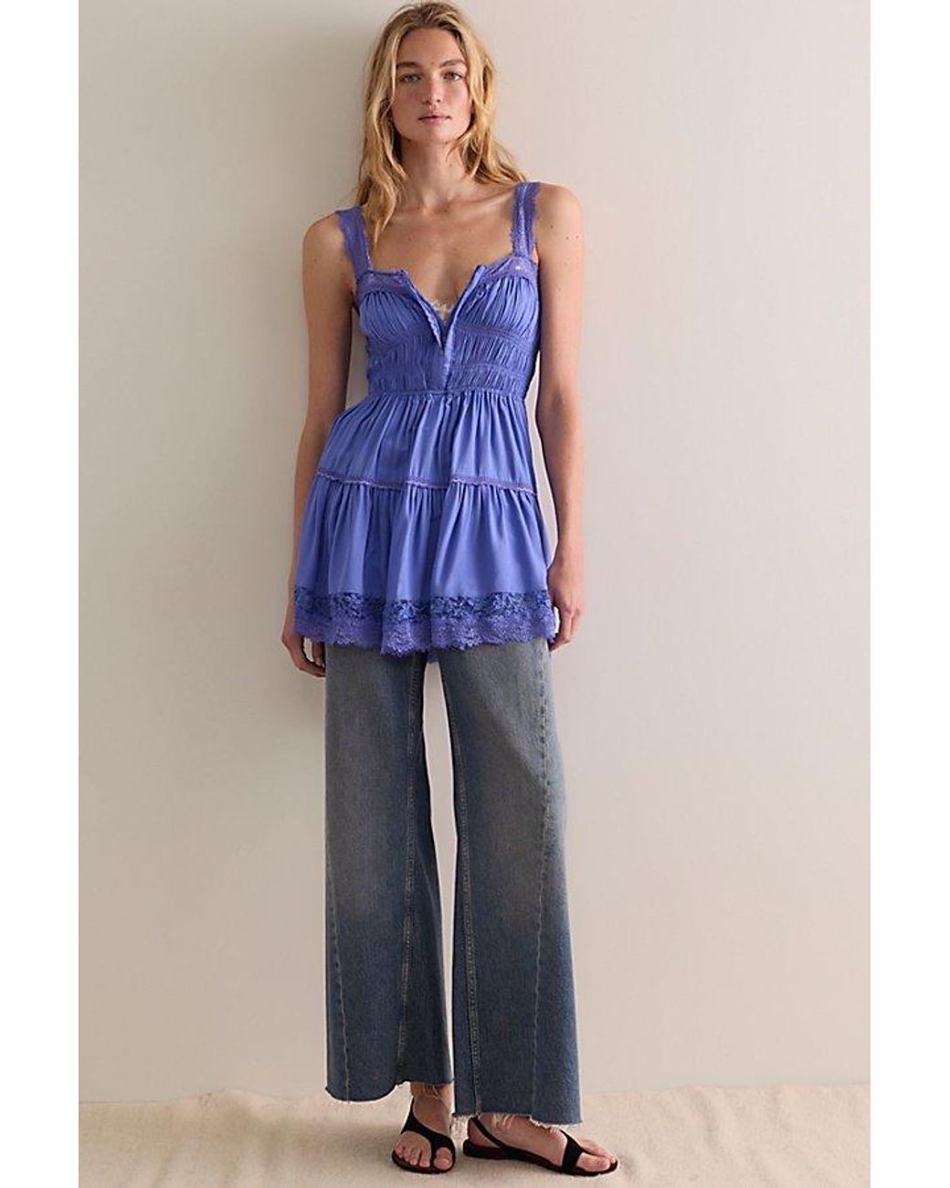 Intimately By Free People Blue Love Mini Slip Dress By