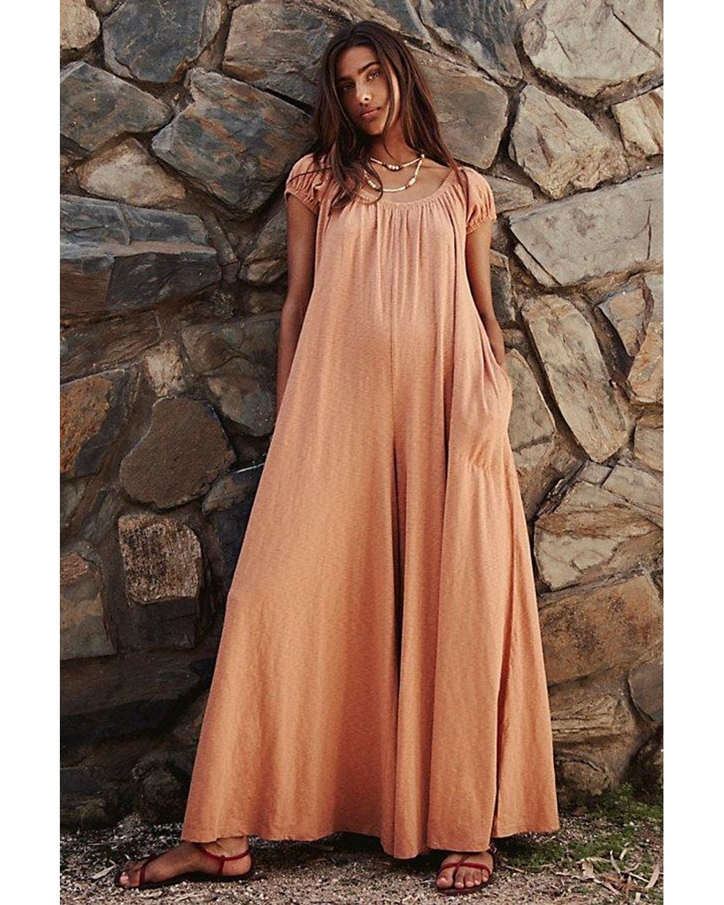 free-est Brown Amory One-Piece Jumpsuit By