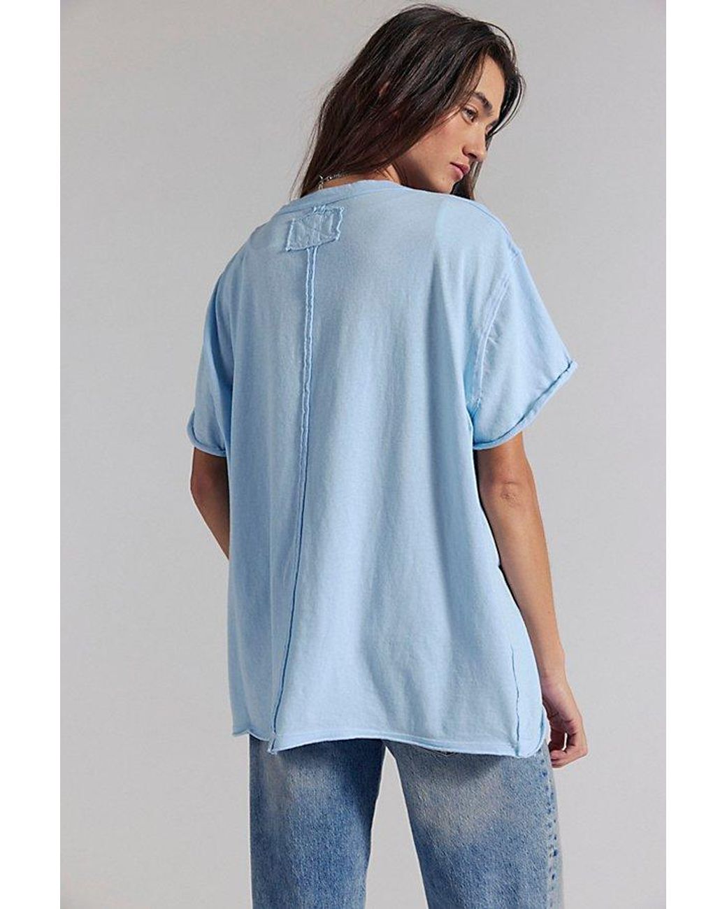 Free People Blue Nina V-Neck Tee
