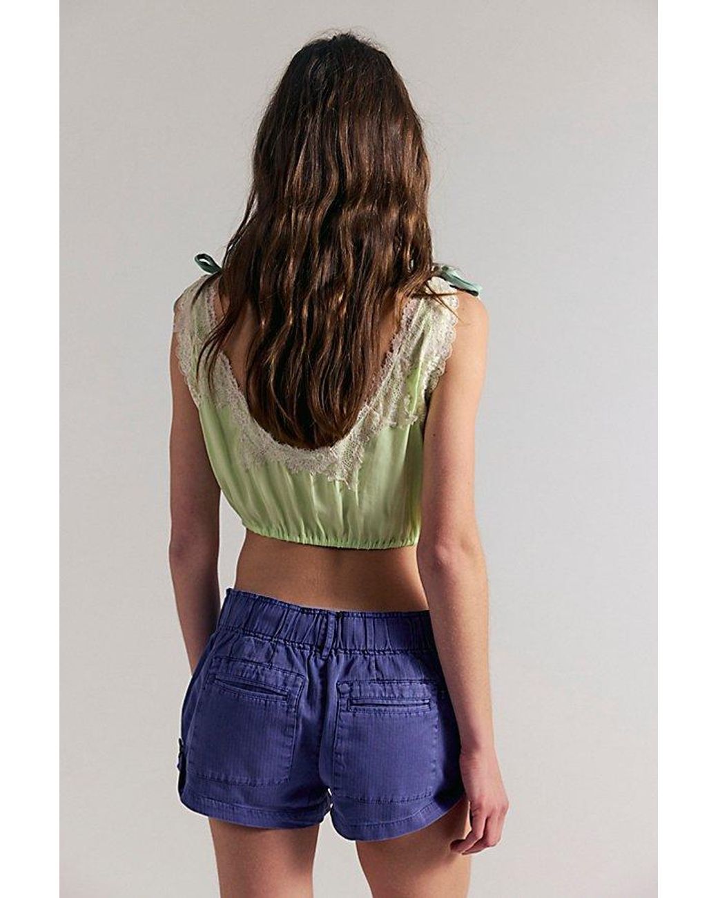 Free People Green Waimea Slouchy Solid Shorts