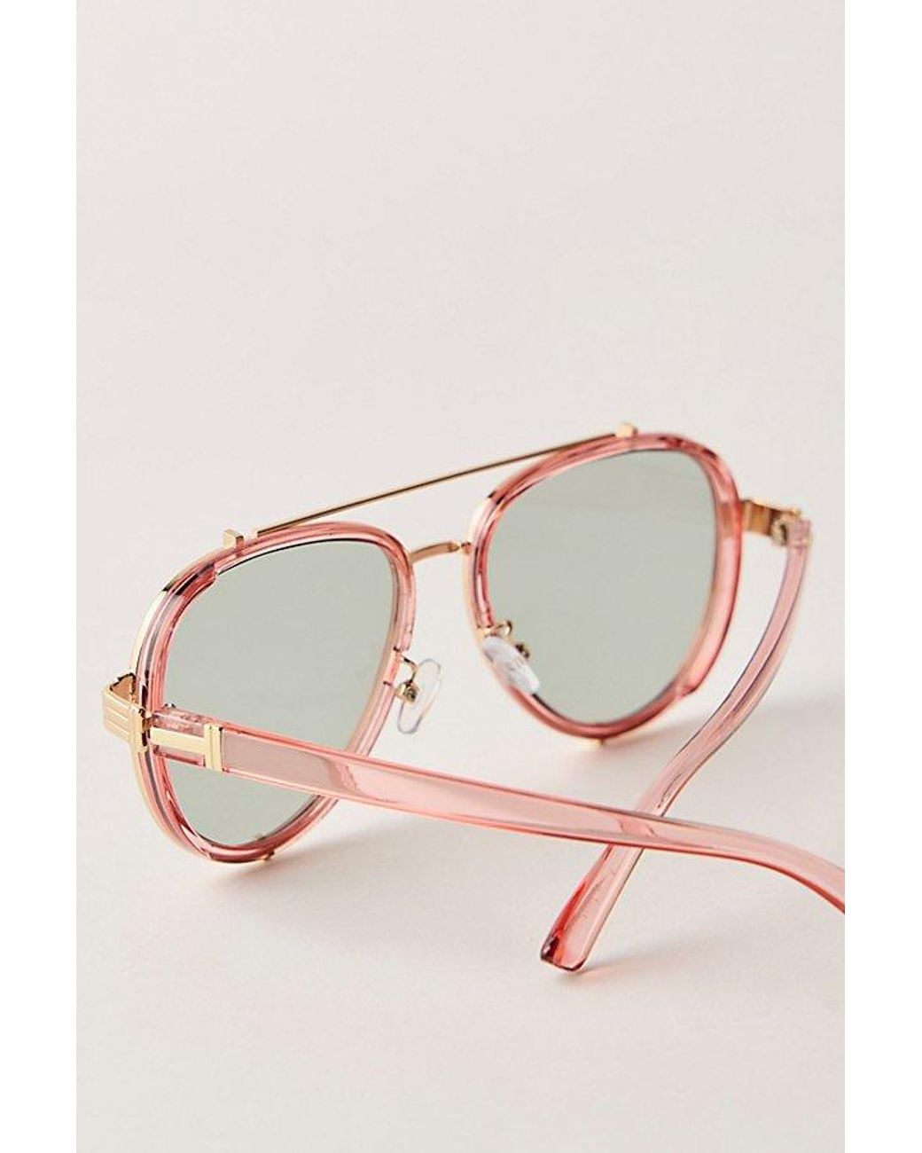 Free People Black Wesley Oversized Aviator Sunglasses