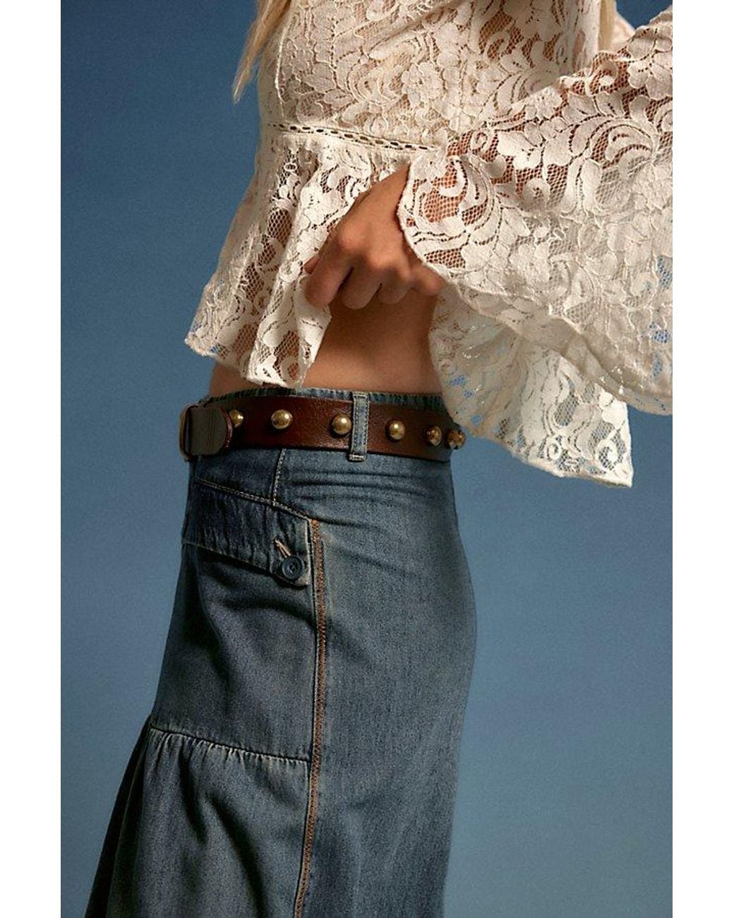 Free People Brown Rhodes Stud Belt