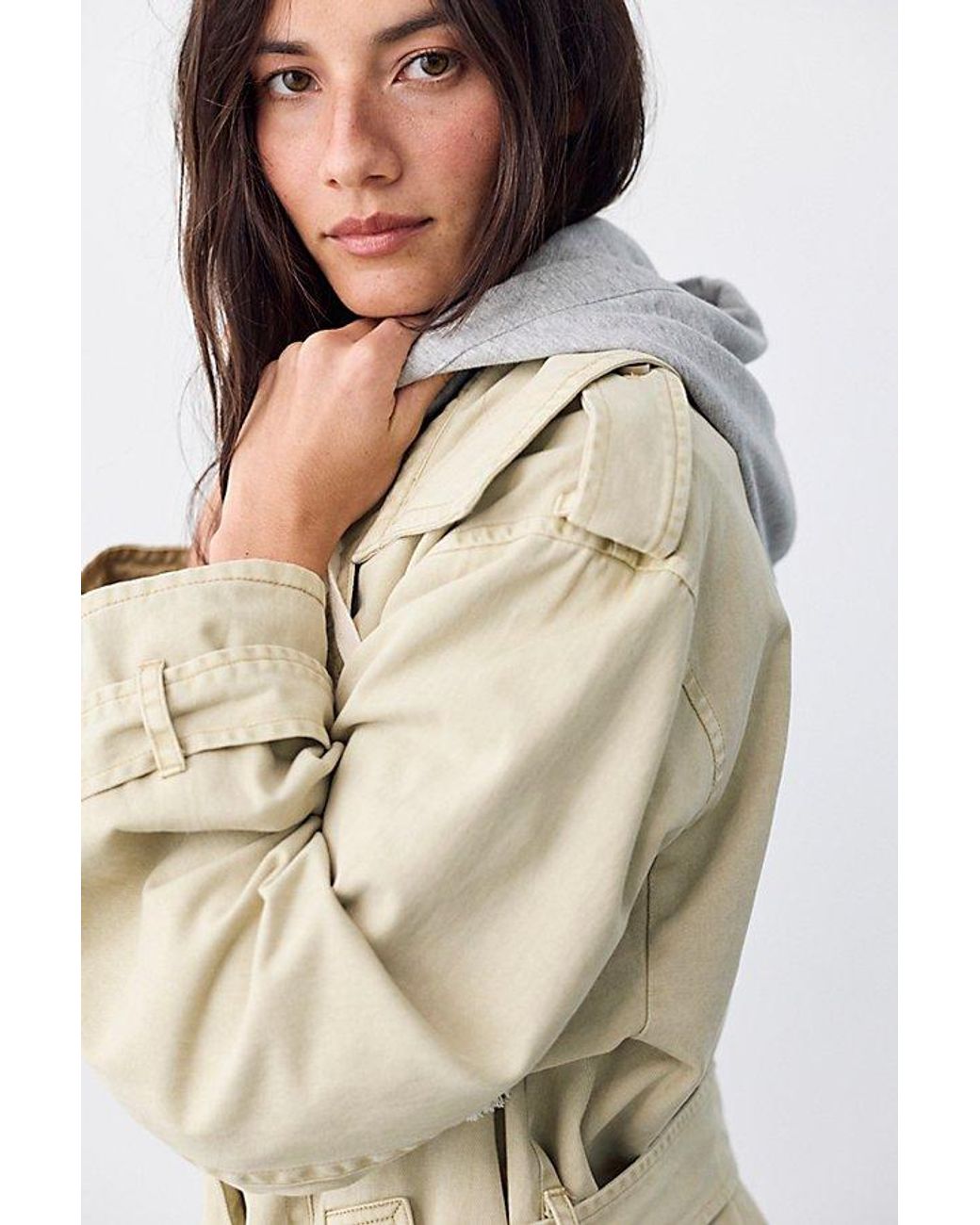 Free People Natural We The Free Lantern Hooded Trench
