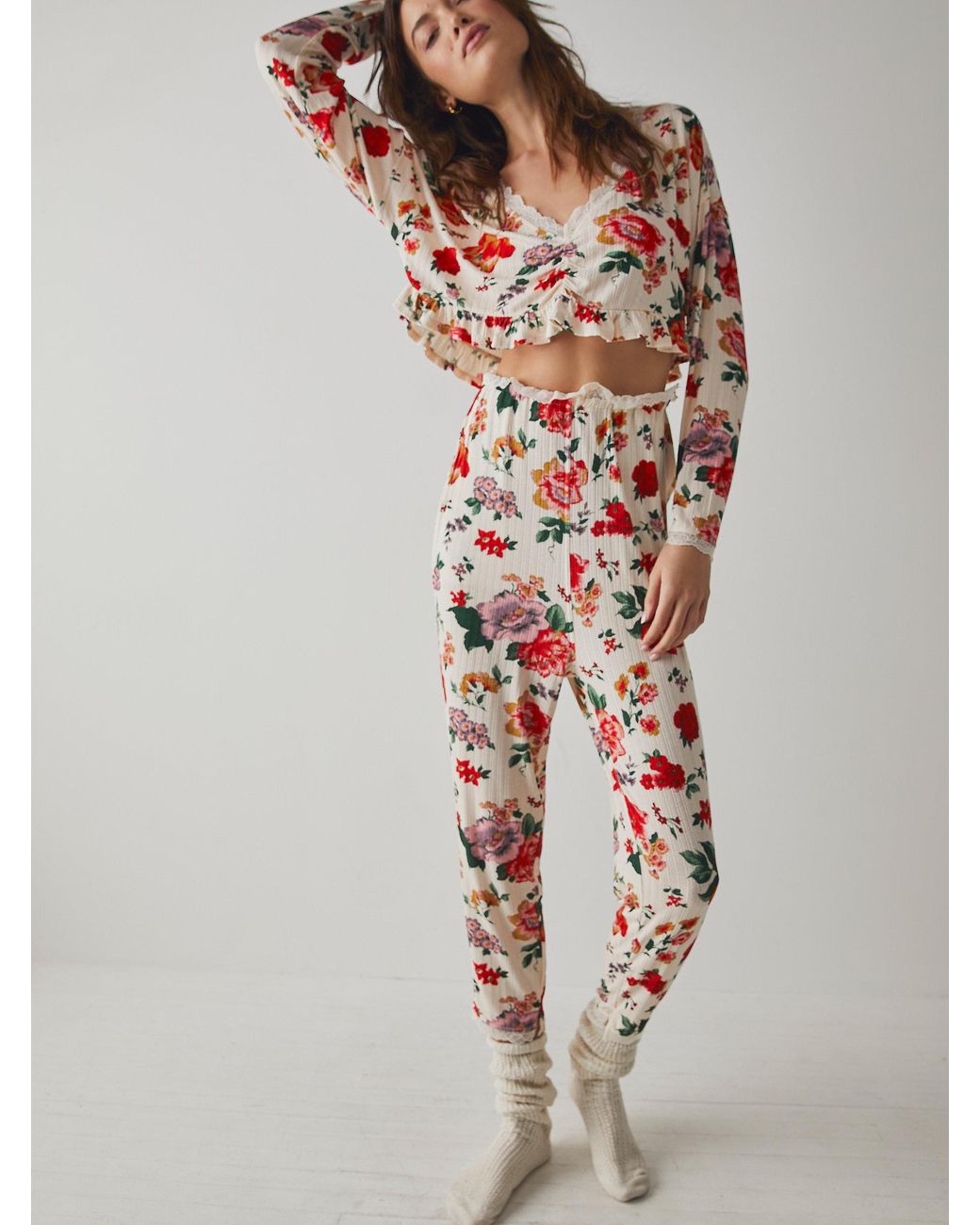 Free People On Point Pj Set in White