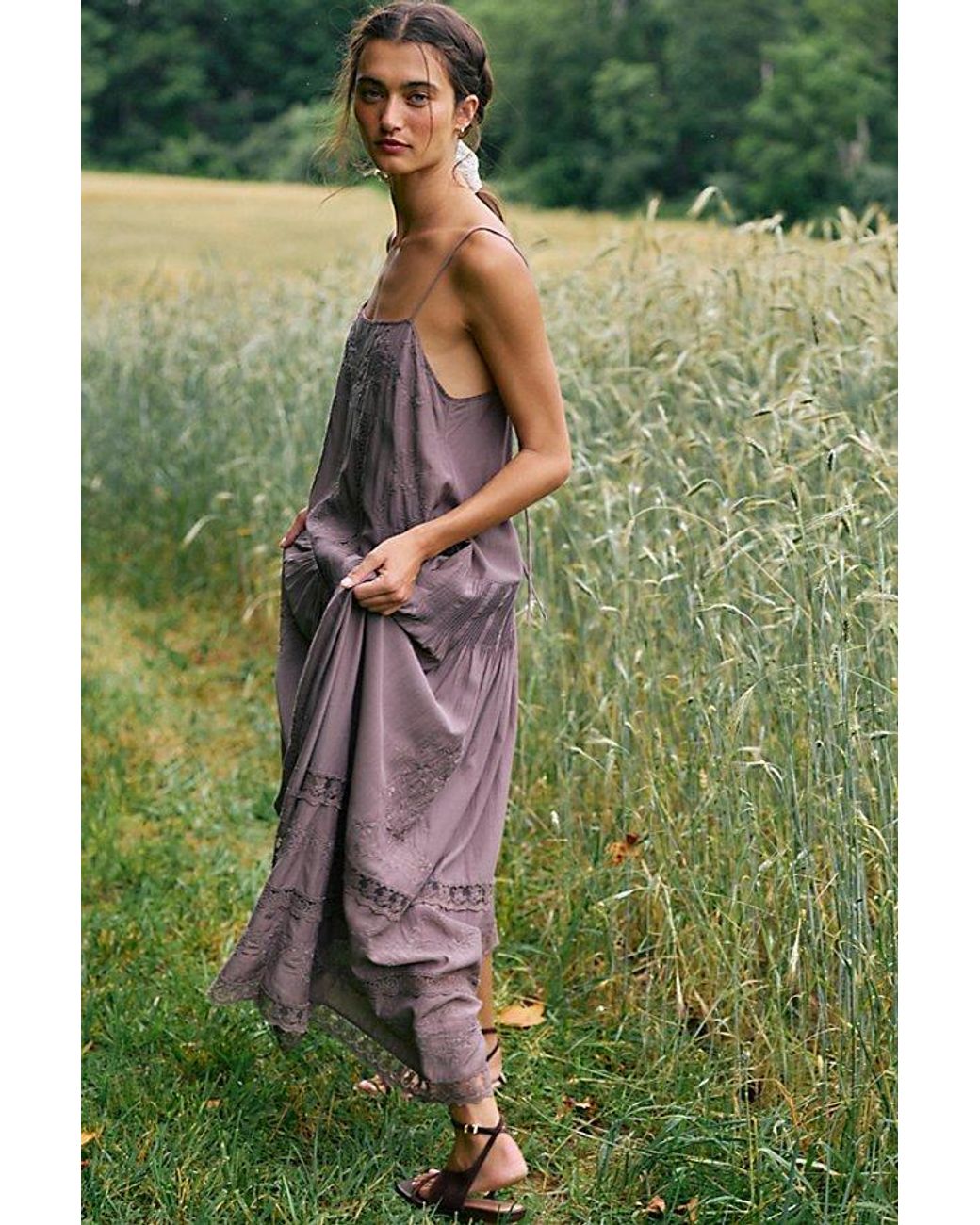 Free People Brown Solana Midi Dress