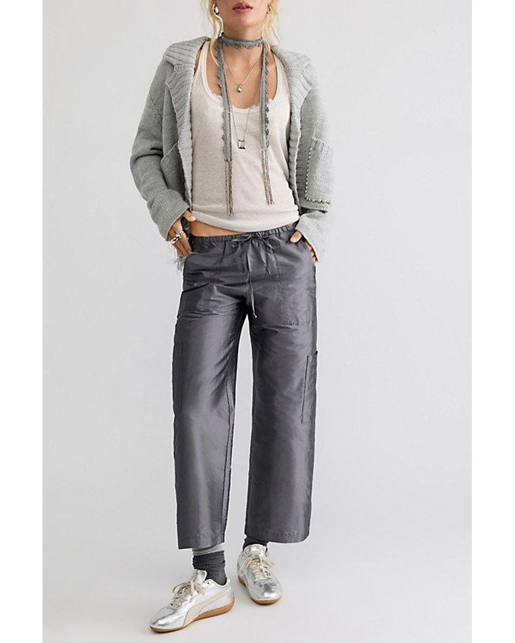 Urban Outfitters Gray Cropped Rodeo Trench Sweater