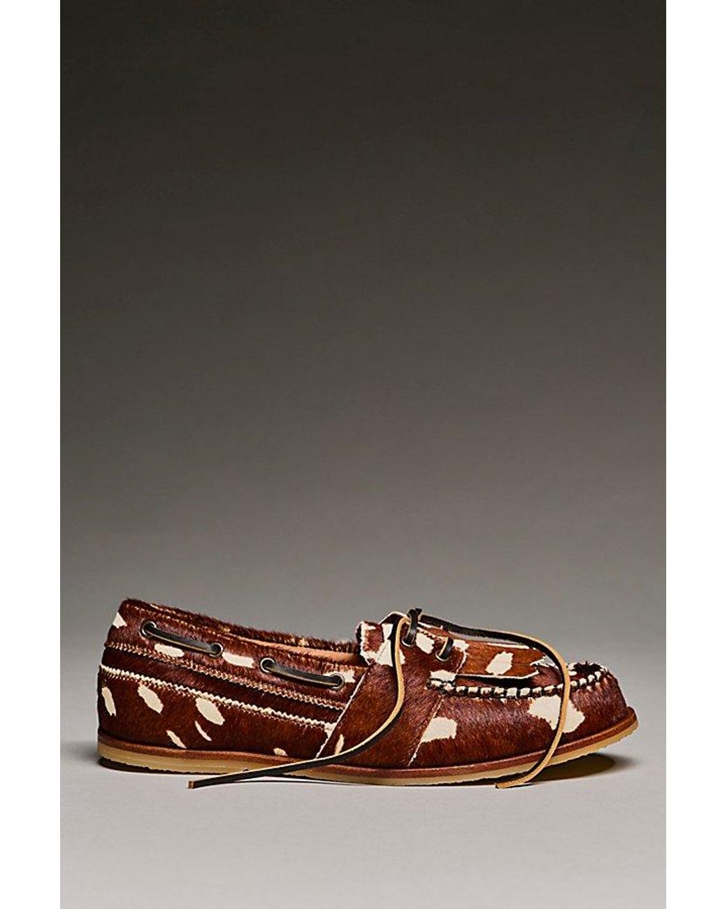 Free People Brown Benny Wild Boat Shoes Shoe