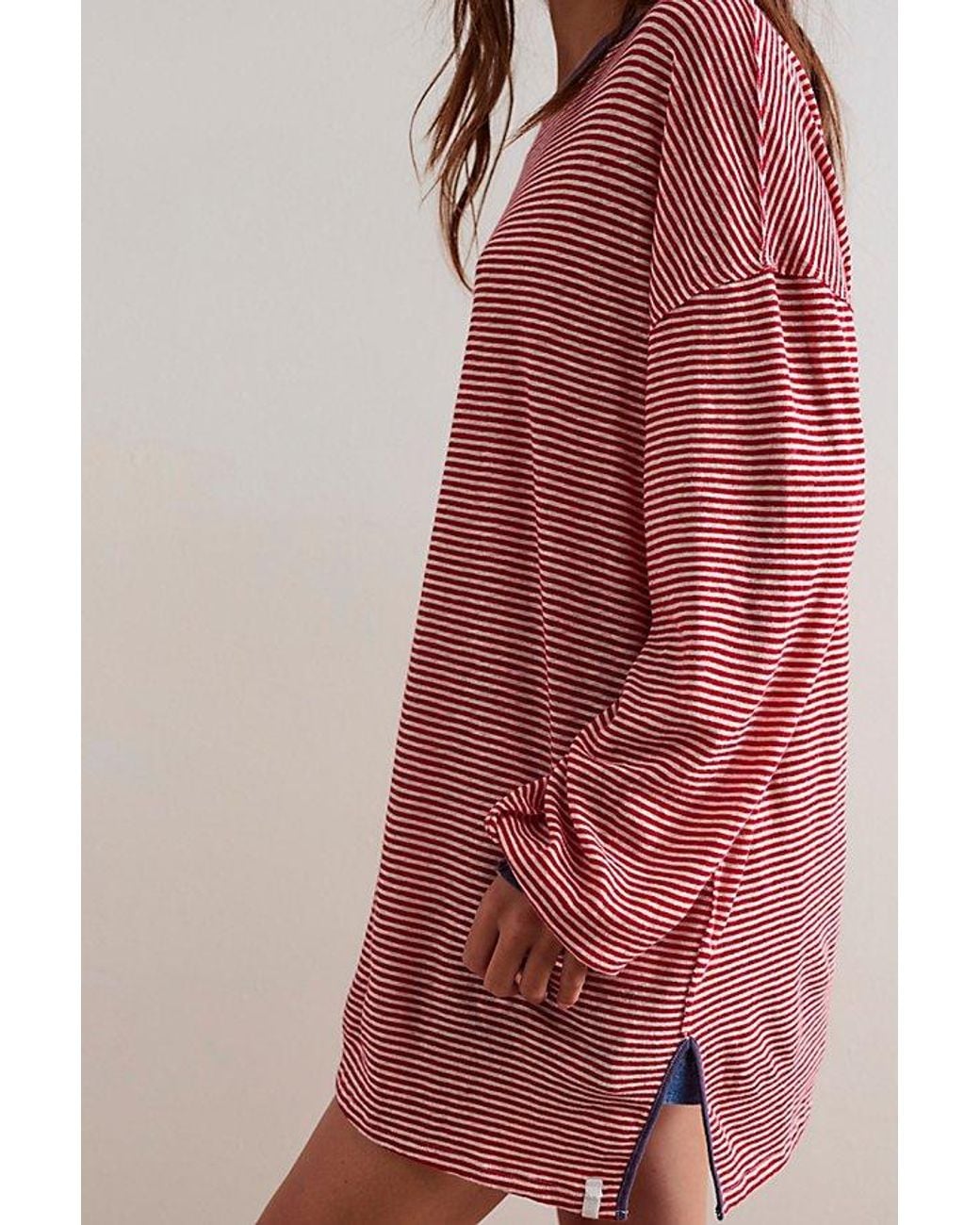 Free People Red Veronica Stripe Tee