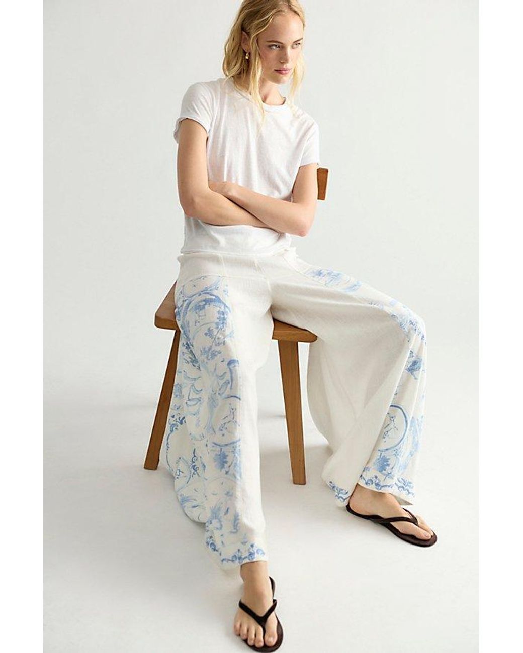 Free People Brown Delft Dreams Pant Set