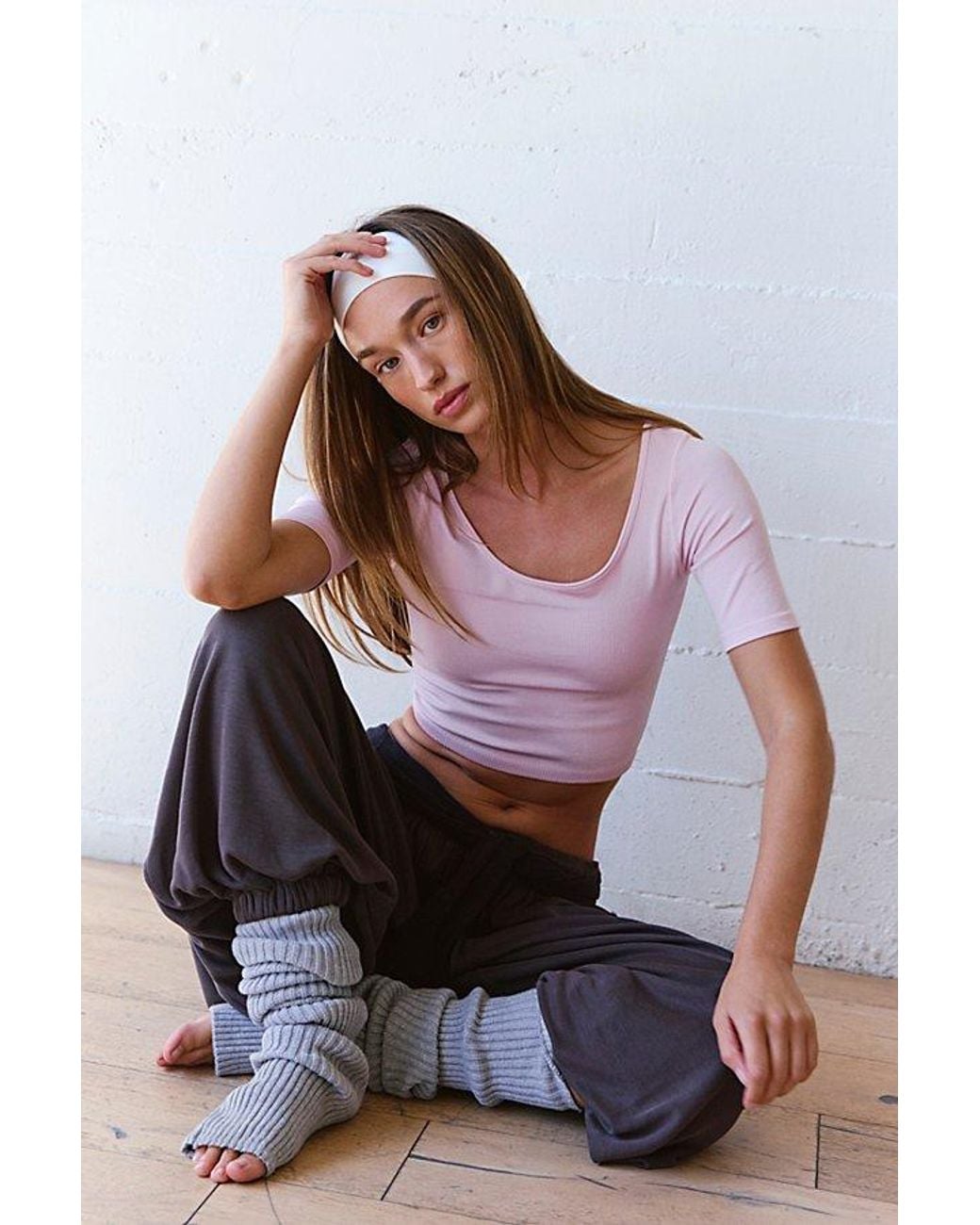 Free People Pink Slam Dunk Silicone Grip Soft Headband