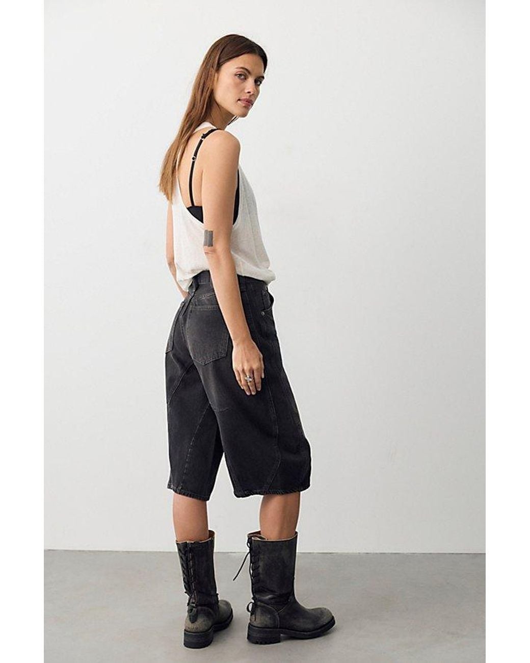 Free People Black Jax Articulated Cropped Jeans