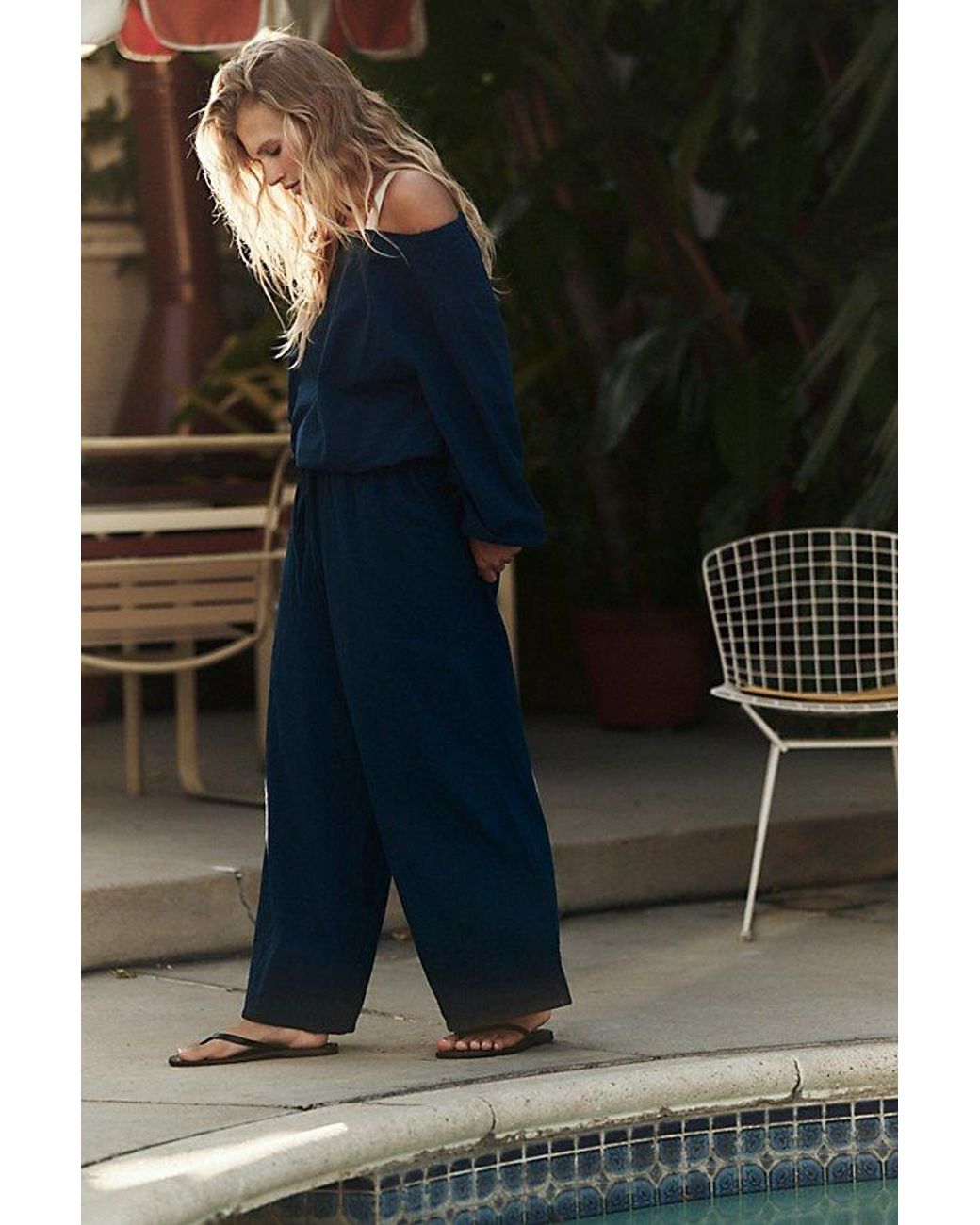 free-est Blue Alanza Convertible Jumpsuit By