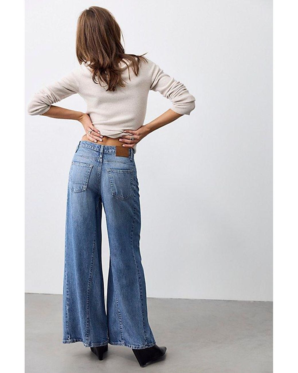 Free People Blue Haven Twisted Wide-Leg Jeans