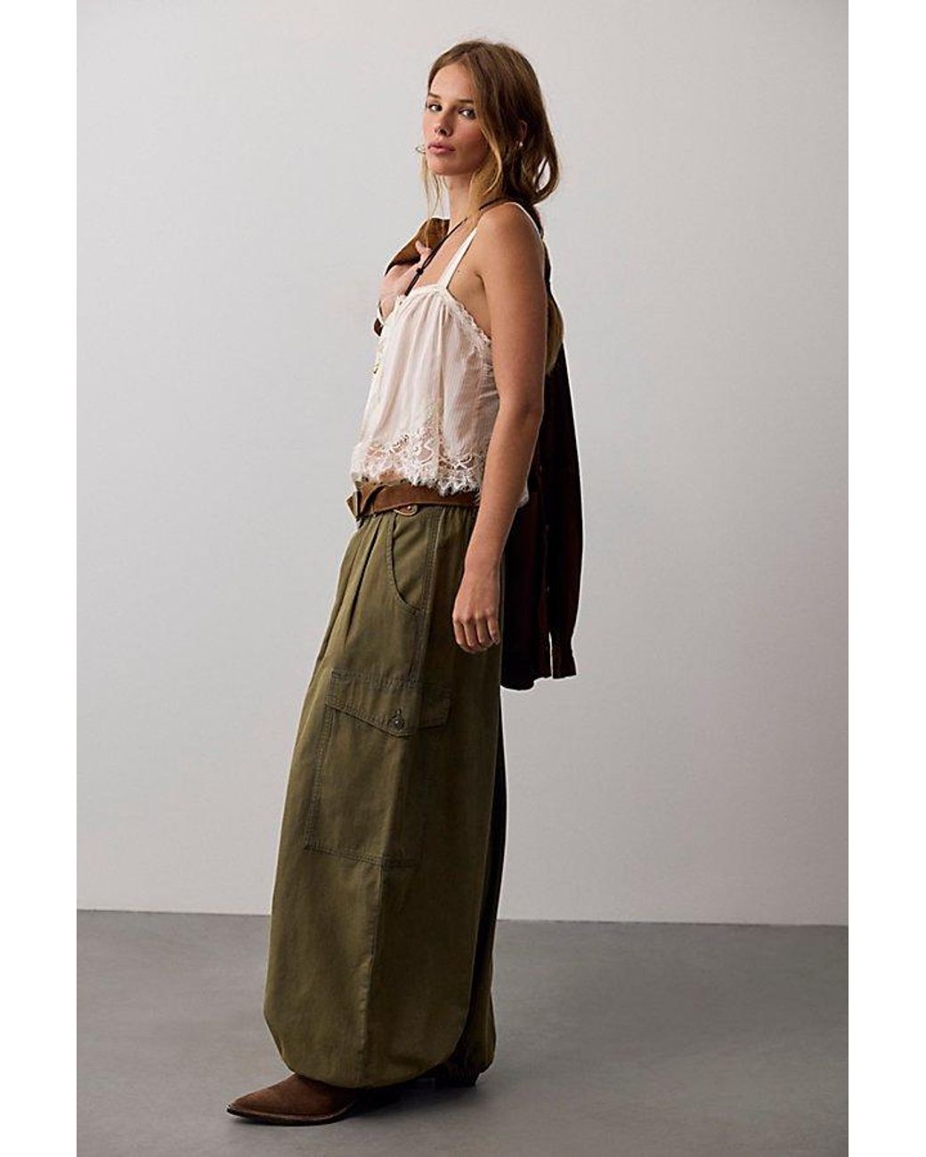 Free People Multicolor Wild Winds Cinched Wide-Leg Jeans