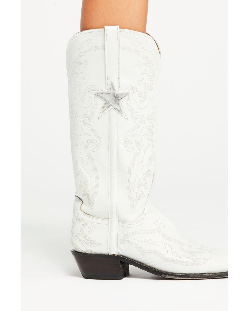 Free People High Noon Western Boot By Lucchese in White Lyst